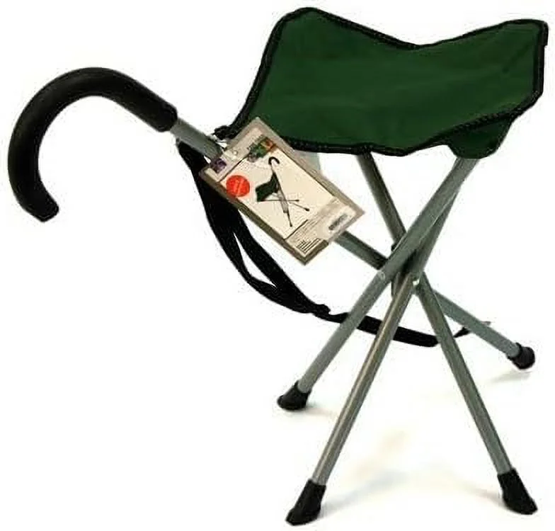 Folding cane chair - Walking stick with stool