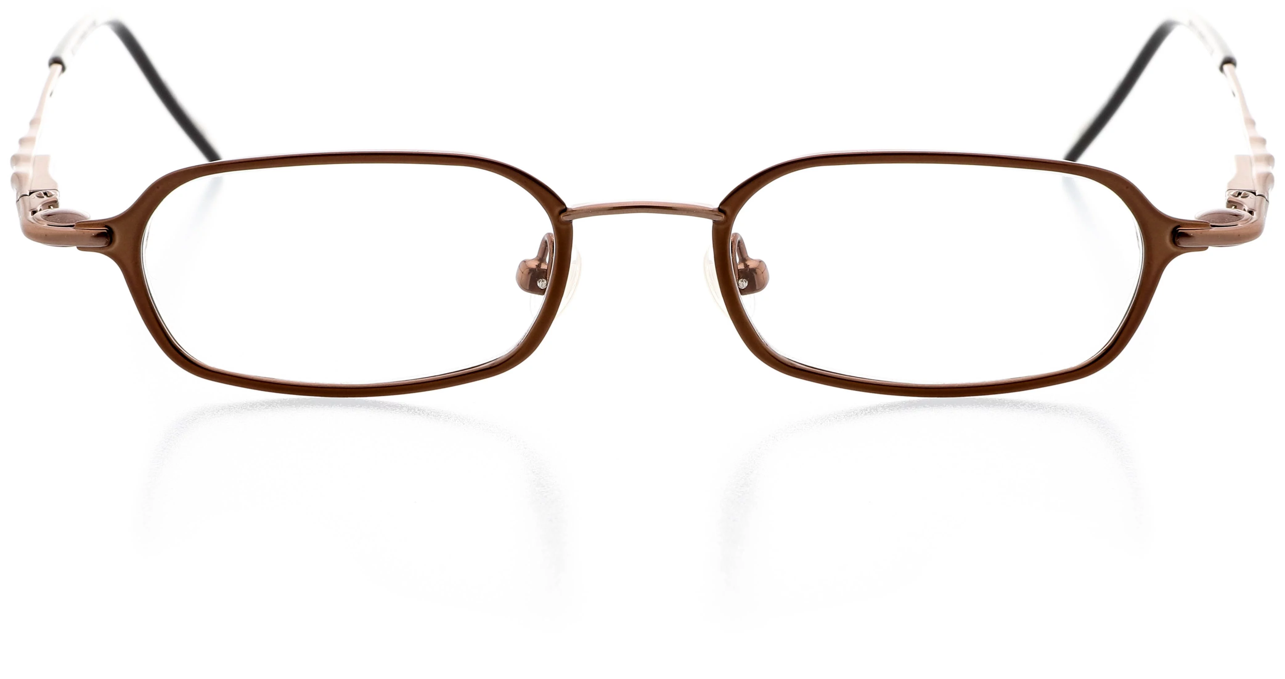 Unisex Optical Eyewear - Oval Shape, Metal Full Rim, Copper Brown