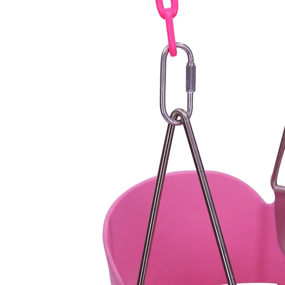 UBesGoo High Back Full Bucket Toddler Swing Seat with Plastic Coated Chains - Swing Set  Pink