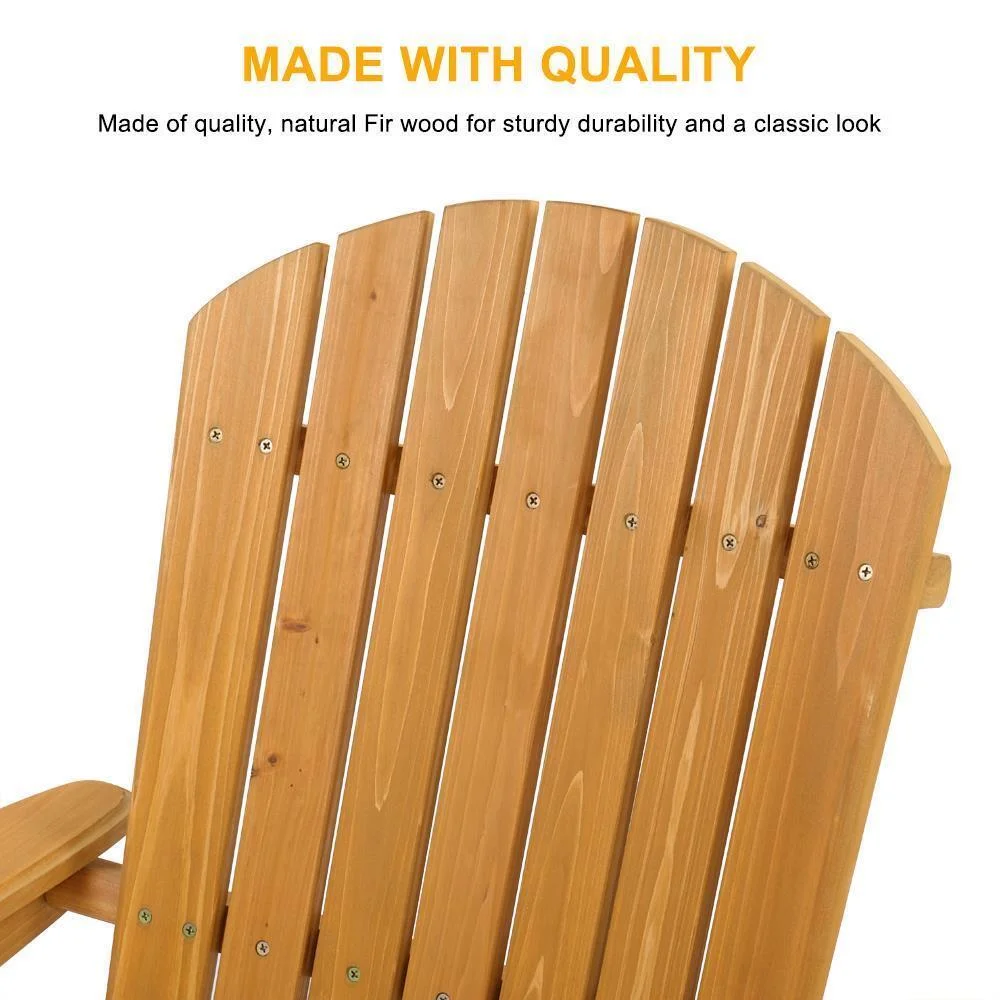 Foldable Fir Wood Adirondack Chair Patio Furniture Conversation Lounge Seat New