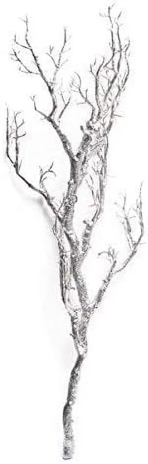 Silver Glitter Decorative Manzanita Branch (47 inches) - Wedding & Event Decor