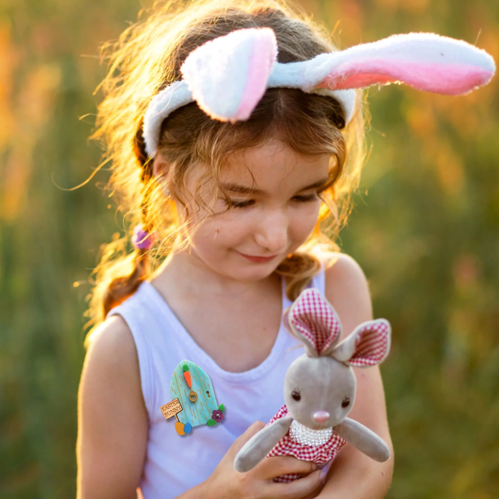 iju7gthy Gold Earrings Hoops 4Th of July Easter Bunny House Carrot Brooch Acrylic Brooch Happy Spring Brooch