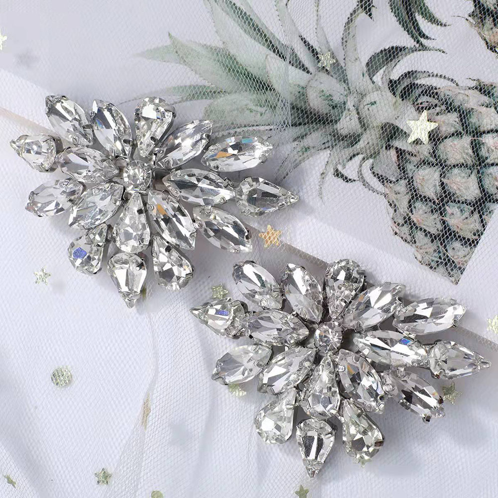 DIY High Heel Accessories Jewelry Rhinestone Shoe Clips Wedding Bridal Shoes Decorations Elegant Detachable Shoes Buckles Silver