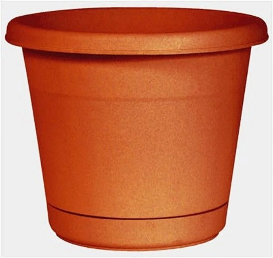 Southern Patio RR1606TC Rolled Rim Planter 14-1/2 in H Round Plastic Terracotta