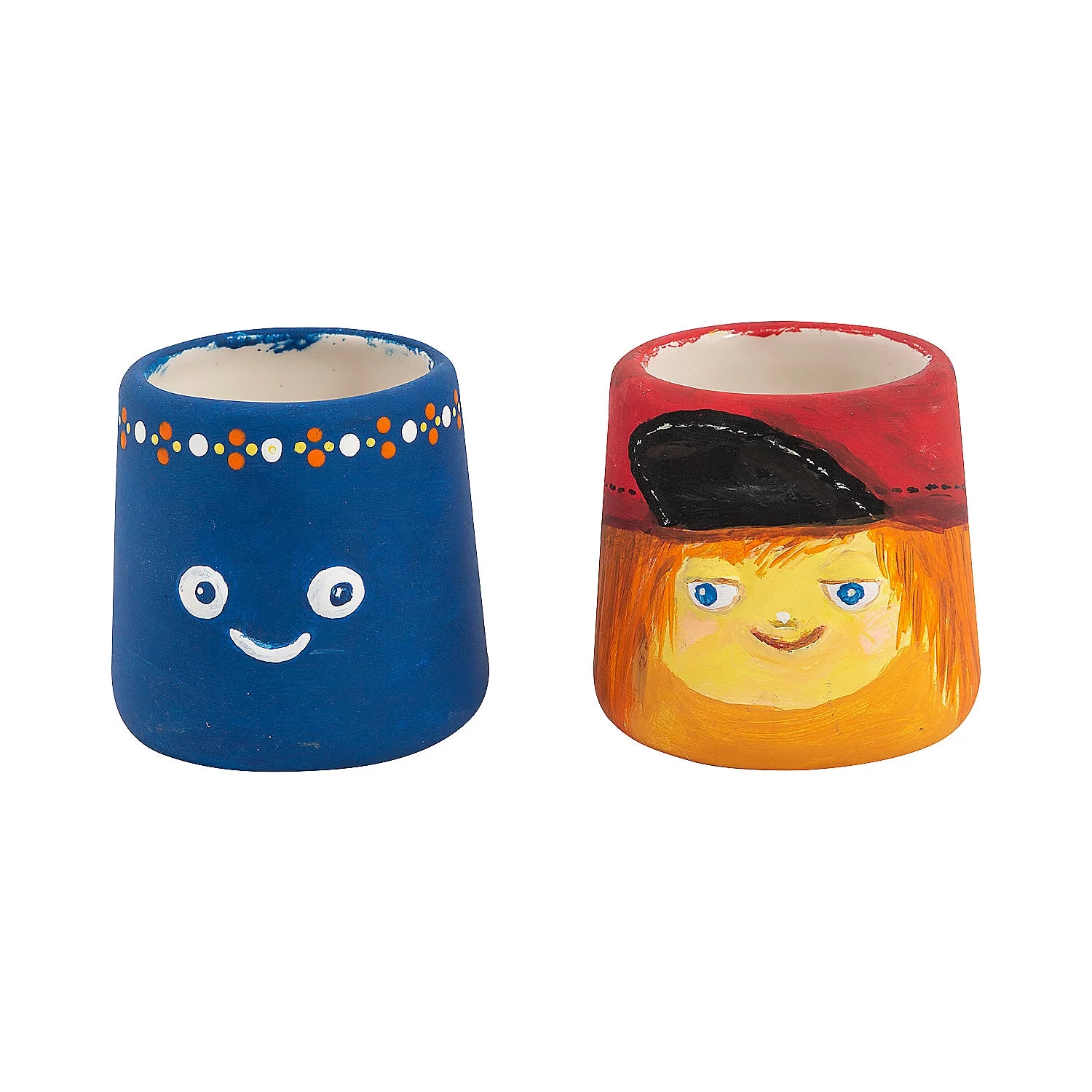 Fun Express DIY Smiling Ceramic Planters - 12 Pc