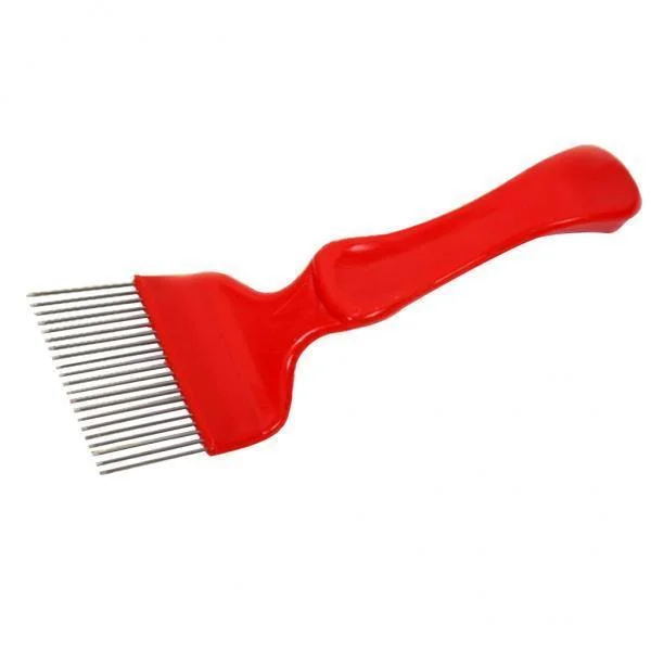 kesoto 4xStainless Steel Tines Uncapping Fork With Handle 21Pins Red