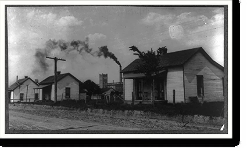 Historic Framed Print, Tupelo (Miss) Cotton Mill and Village. Conditions rather good. Location: Tupelo, Mississippi., 17-7/8