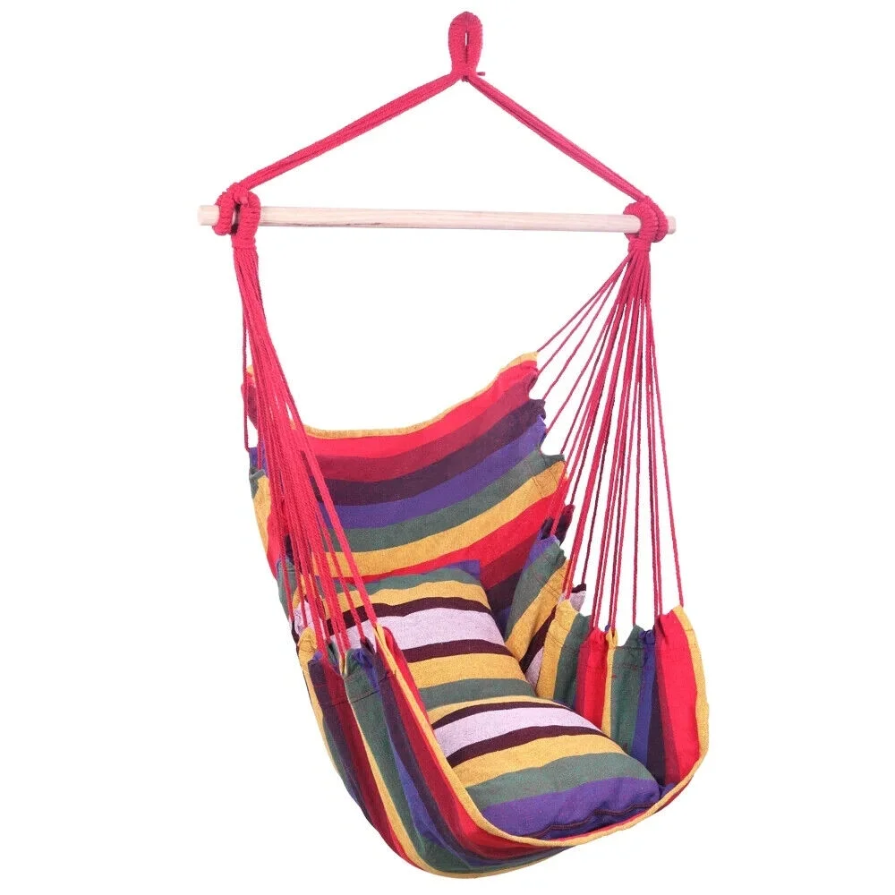 Boho Style Outdoor Patio Furniture Egg Basket Swing Chair & Pillows Pool Porch