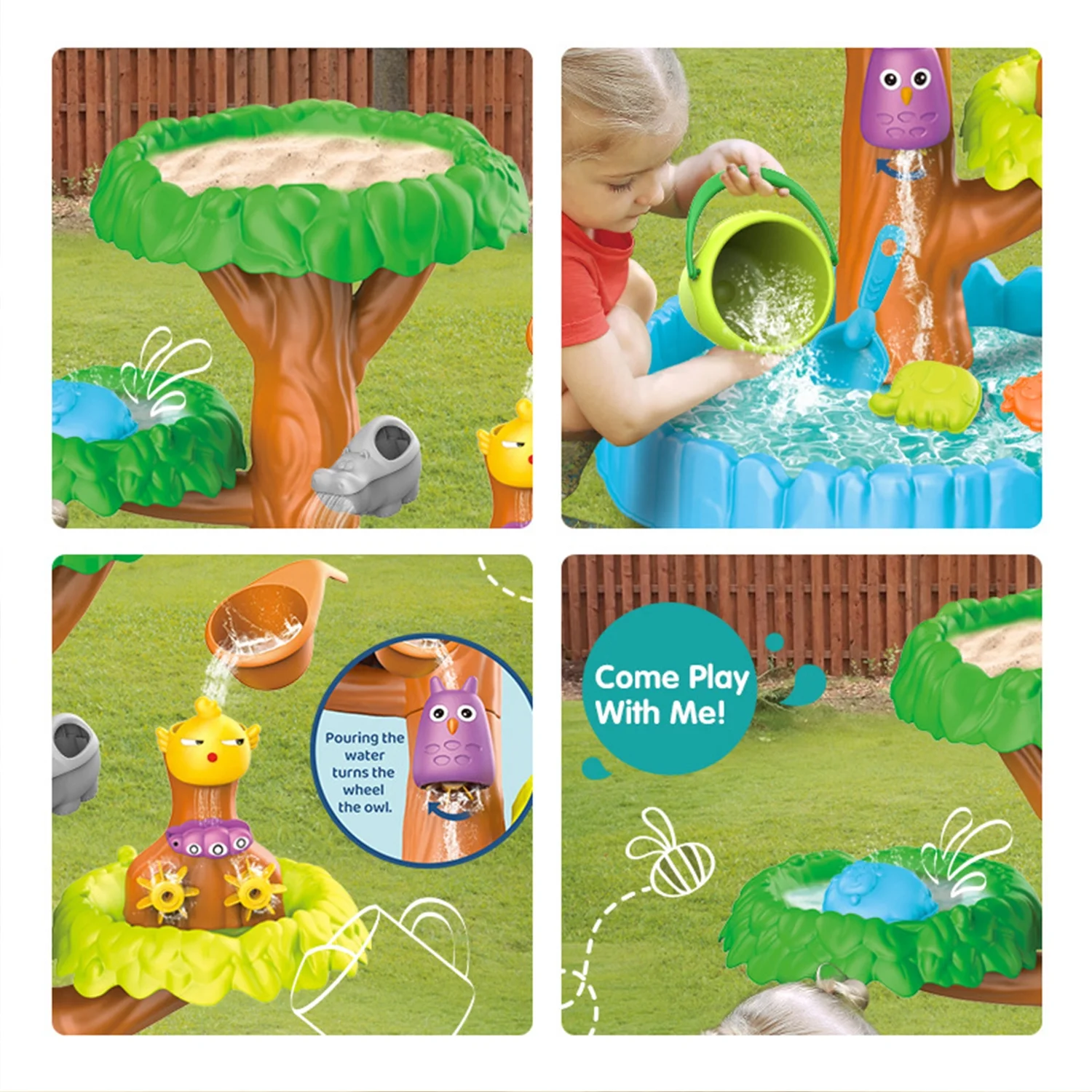 Sand Water Table, Sandbox Table with Beach Sand Water Toy, Beach Play Table, Water Play Table, Outdoor Beach Toy for Outdoor Backyard Toddler Boys Girls