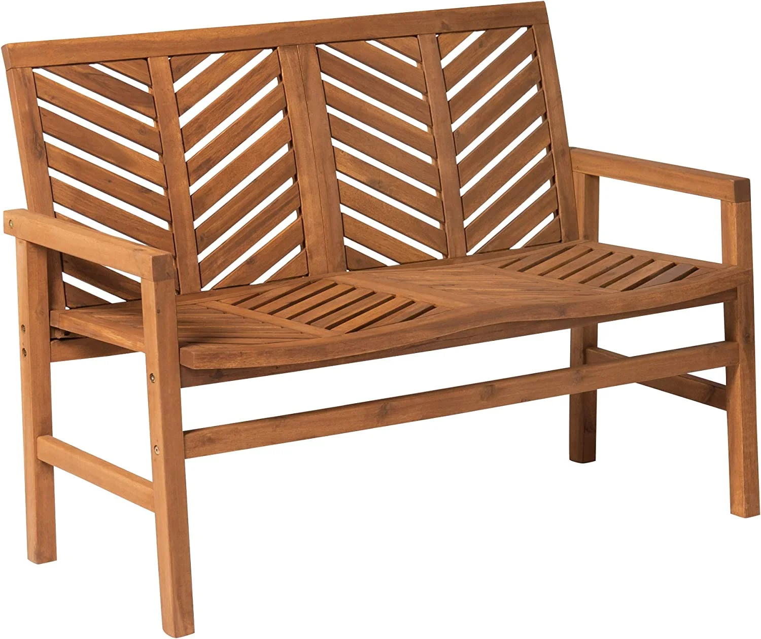 Patio Wood Loveseat Bench - Brown