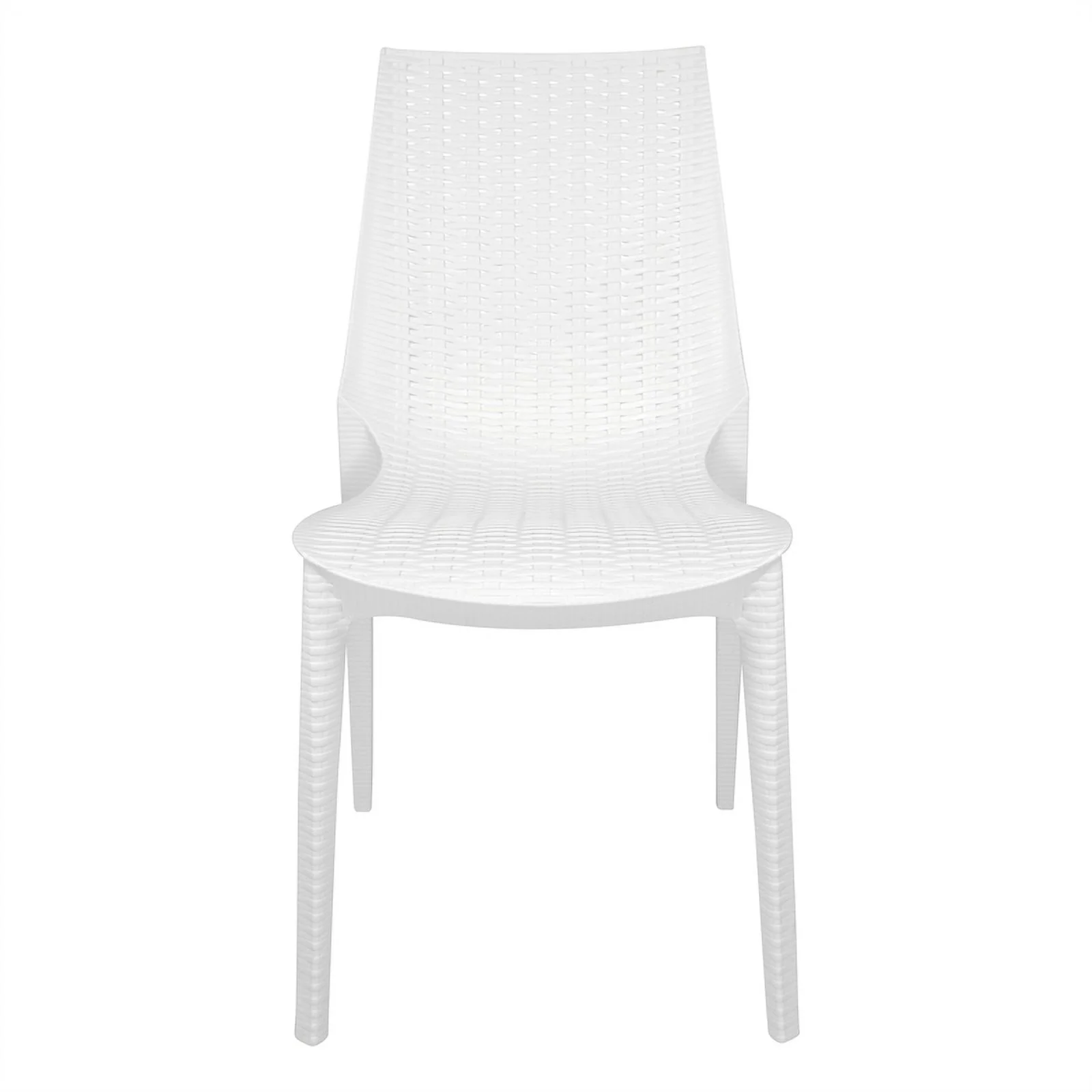 Afuera Living Lightweight Outdoor Stackable Dining Chair Set Of 4 In White