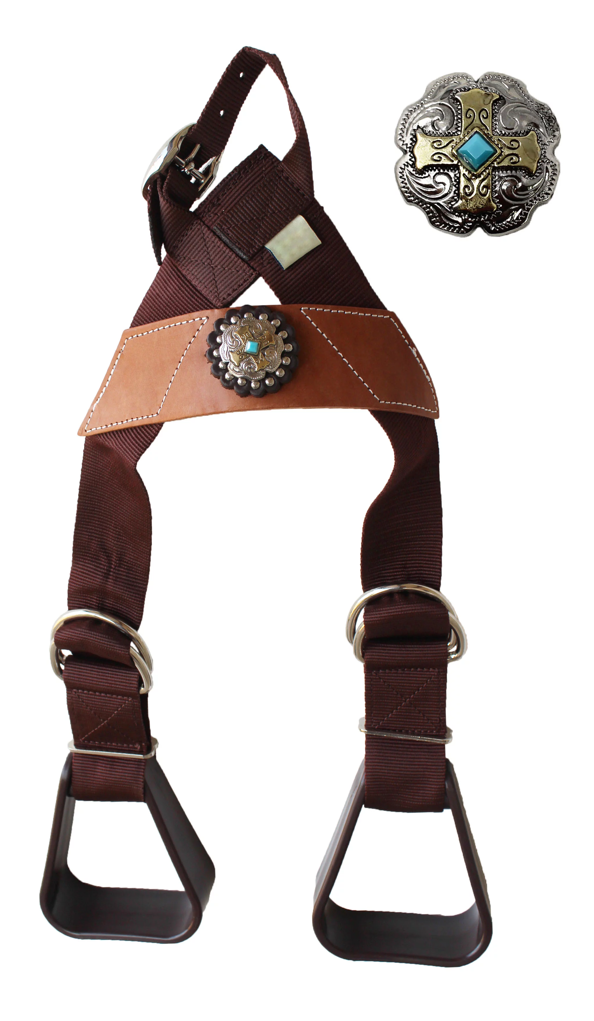 Horse Saddle Western Kids Child Youth Pony Buddy Stirrups w/ Concho 5138CO545