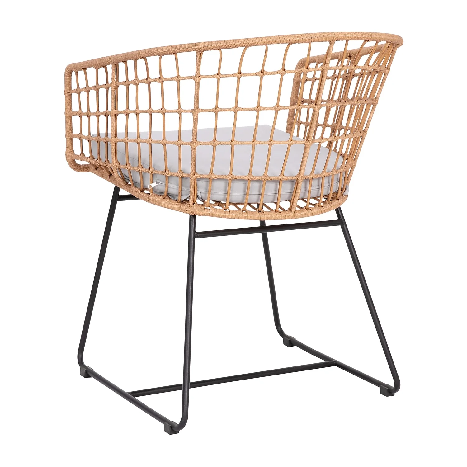 Flash Furniture Devon Wicker Patio Club Chairs, Natural/Light Gray, Set of 2