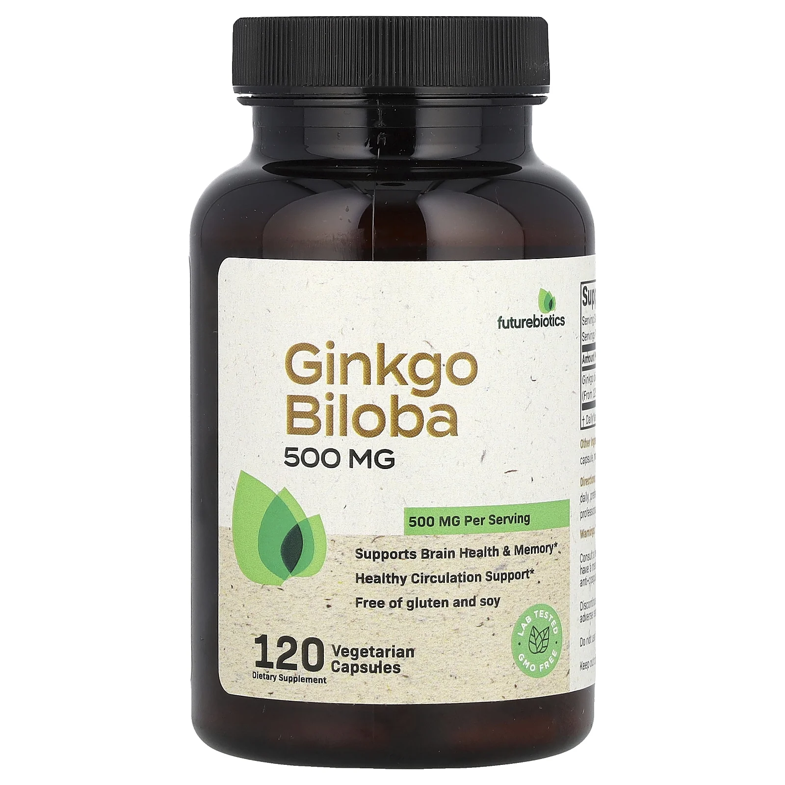 Futurebiotics Ginkgo Biloba, 500 mg, 120 Vegetarian Capsules (250 mg per Capsule)