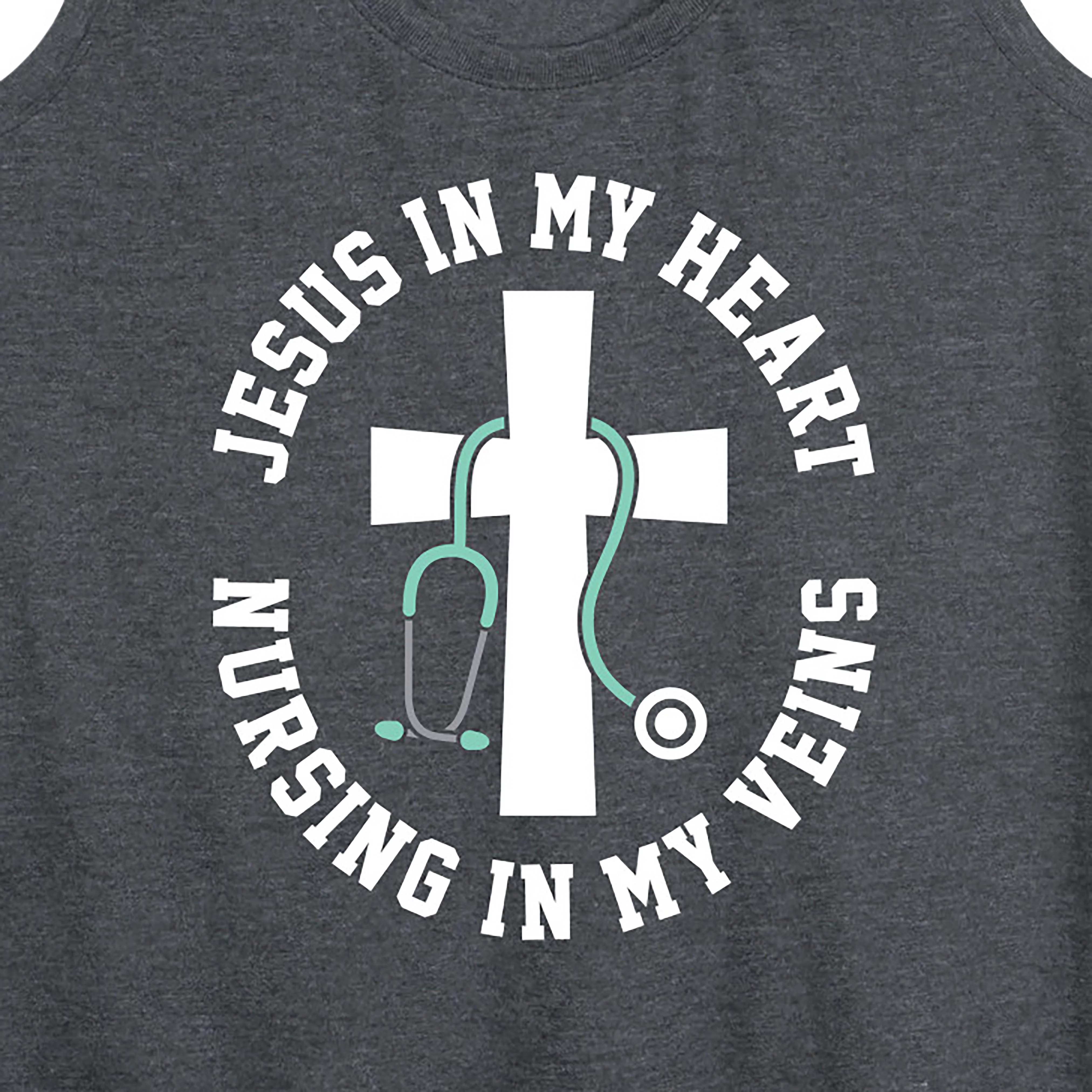 Instant Message - Jesus In My Heart Nursing In Veins - Women's Racerback Tank Top
