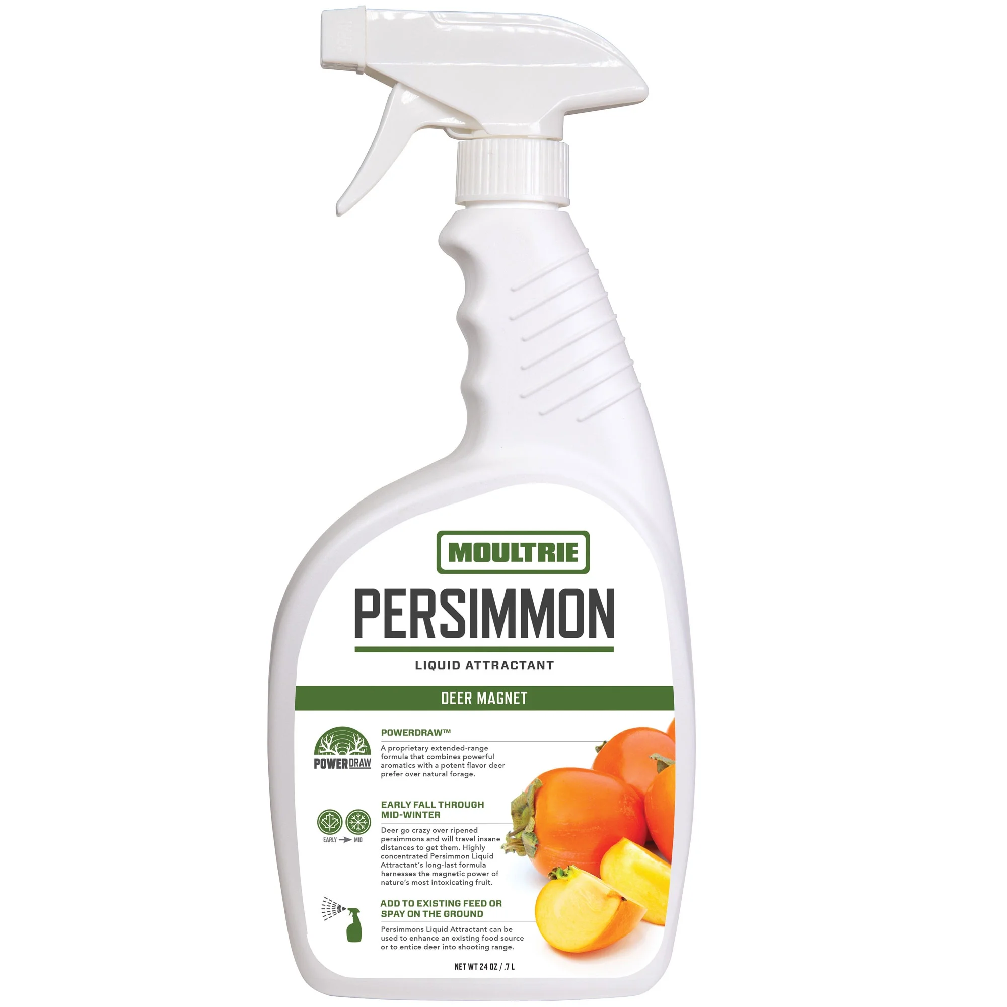 Moultrie Deer Magnet 24 Oz Hunting Liquid Scent Attractant Spray, Persimmon