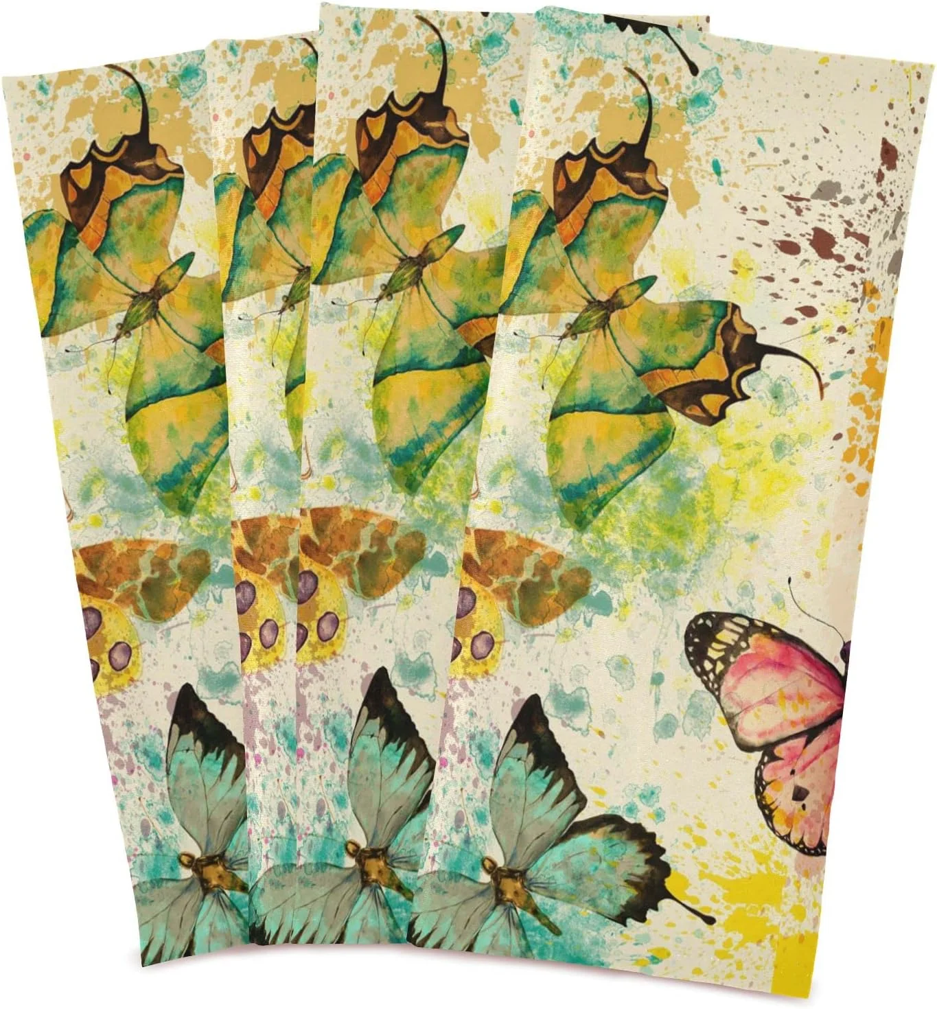 Dreamtimes Watercolor Butterfly Kitchen Towel, Dish Towels Quick Drying Tea Towels Absorbent Hand Towels for Kitchen Sink Dinner Table 28 x 18 Inches, Set of 1