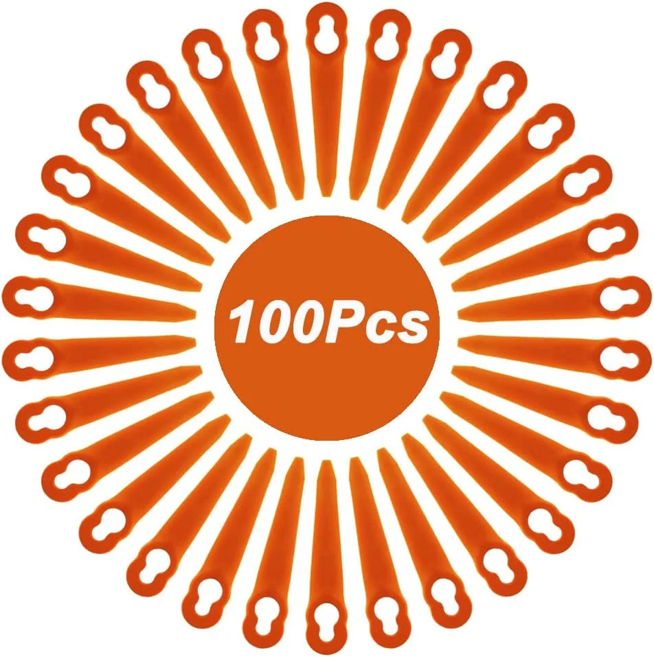 100Pcs Plastic Replacement Blades Compatible with STIHL Polycut 2-2 Polycut 3-2 Grass Trimmer FSA 45 FSA 57 FSE 52,Sun Joe 24V-GT10, Redback Swift 40V
