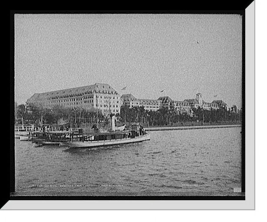 Historic Framed Print, The Royal Poinciana from Lake Worth, Palm Beach, Fla., 17-7/8
