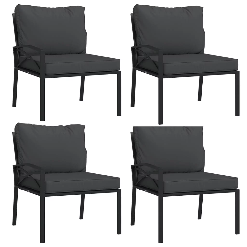 Anself 11 Piece Patio Set with Gray Cushions Steel