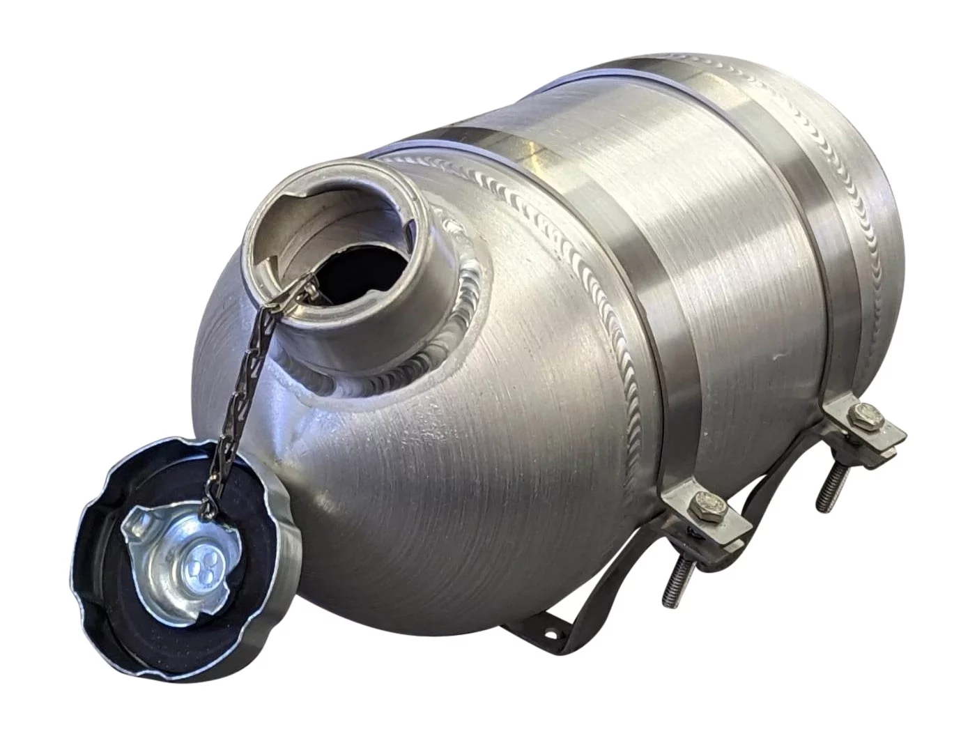 6x12 End Fill Domed End Cap style with Tether - 1 Gallon 1/4 NPT - Riding Mower, Gokart, Mini Bike