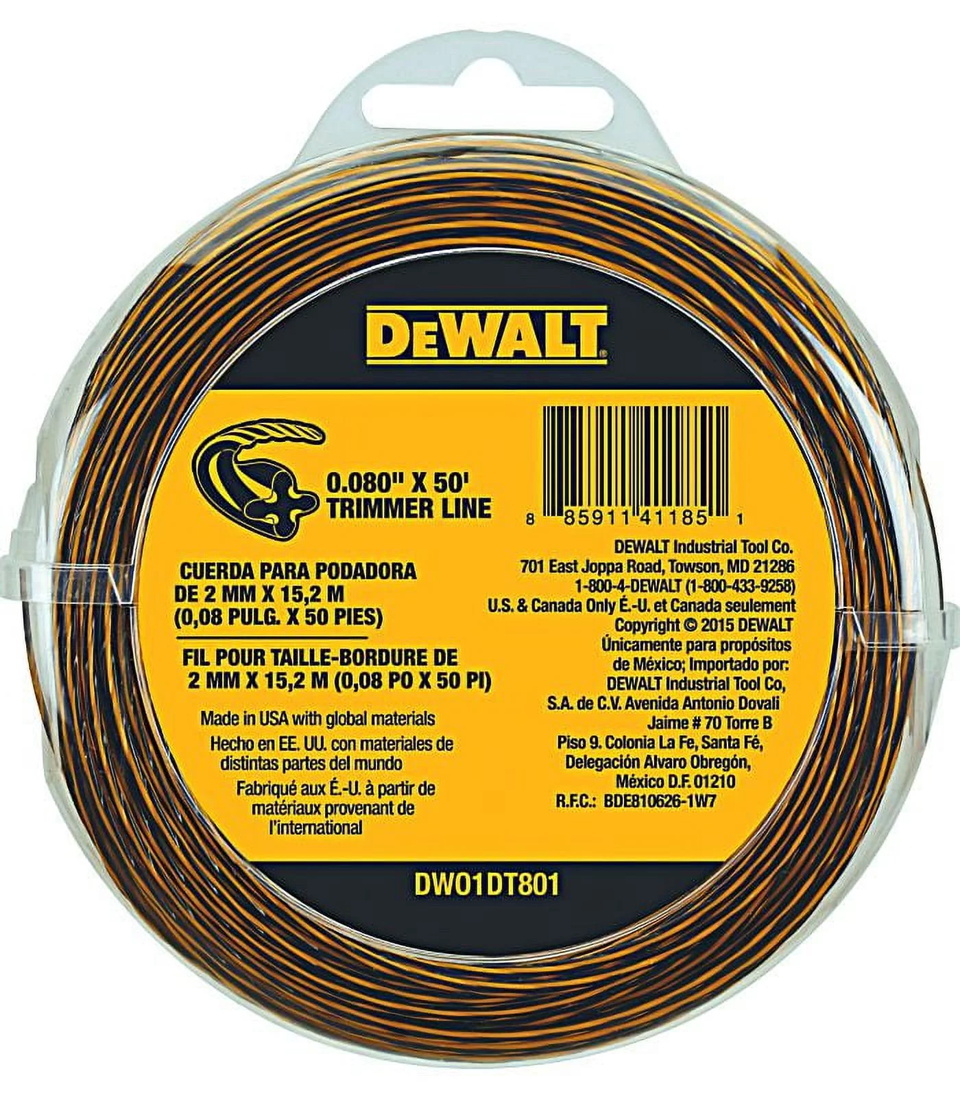 DeWalt DWO1DT801 Trimmer Line.080x50ft