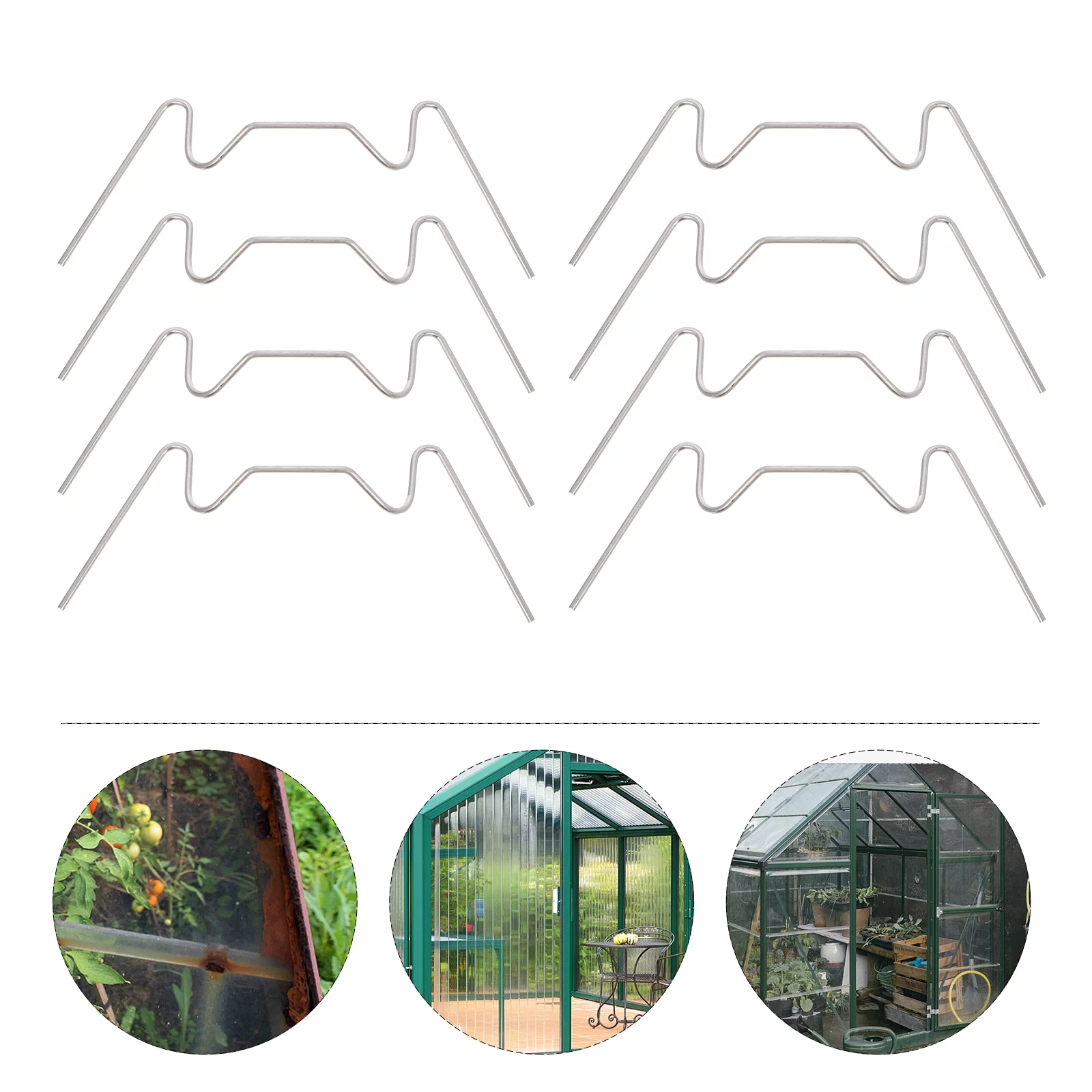 25pcs Stainless Steel Greenhouse W Glass Clamps Metal W Wire Glass Clips