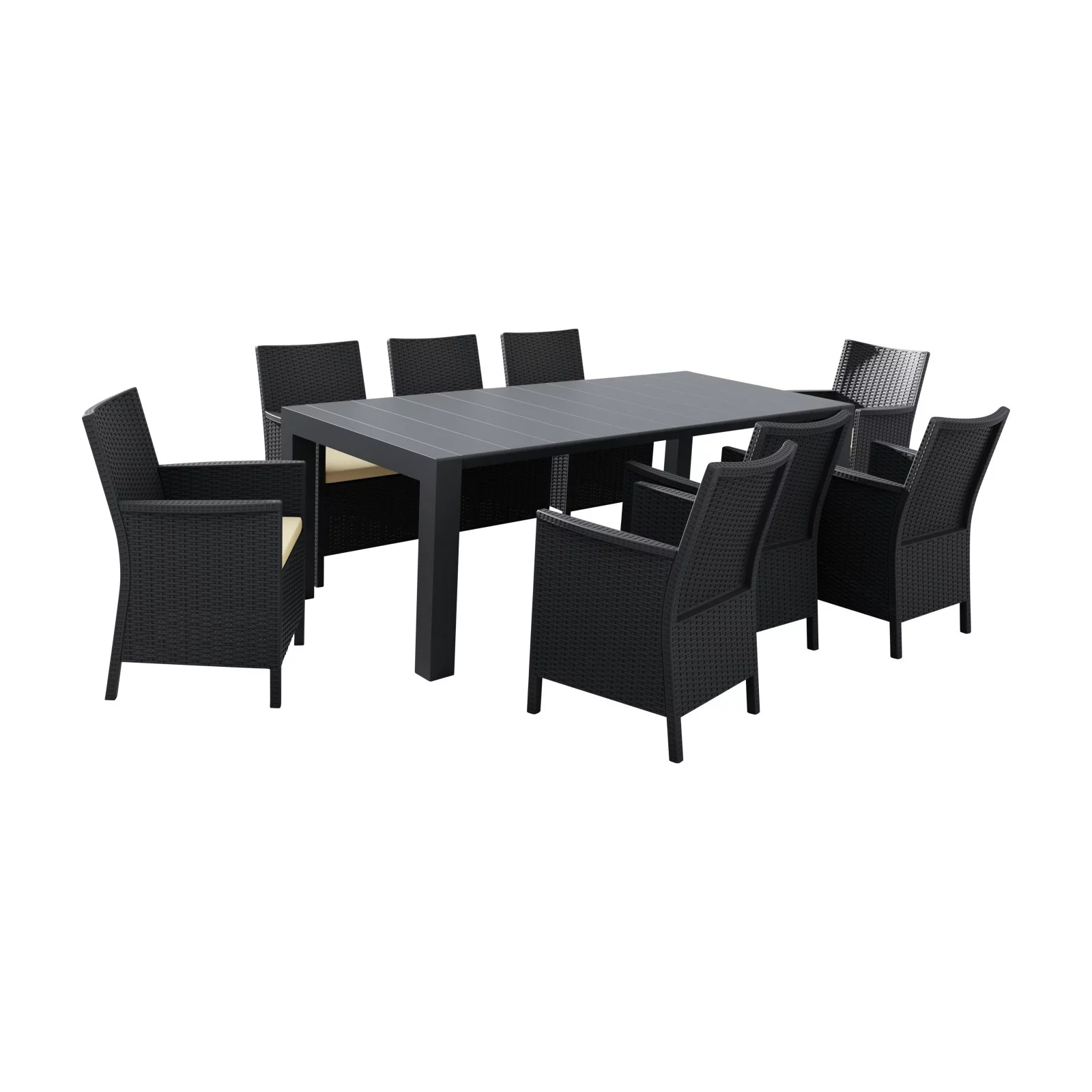 Compamia California Polypropylene 9 Piece Patio Dining Set with Extendable Table