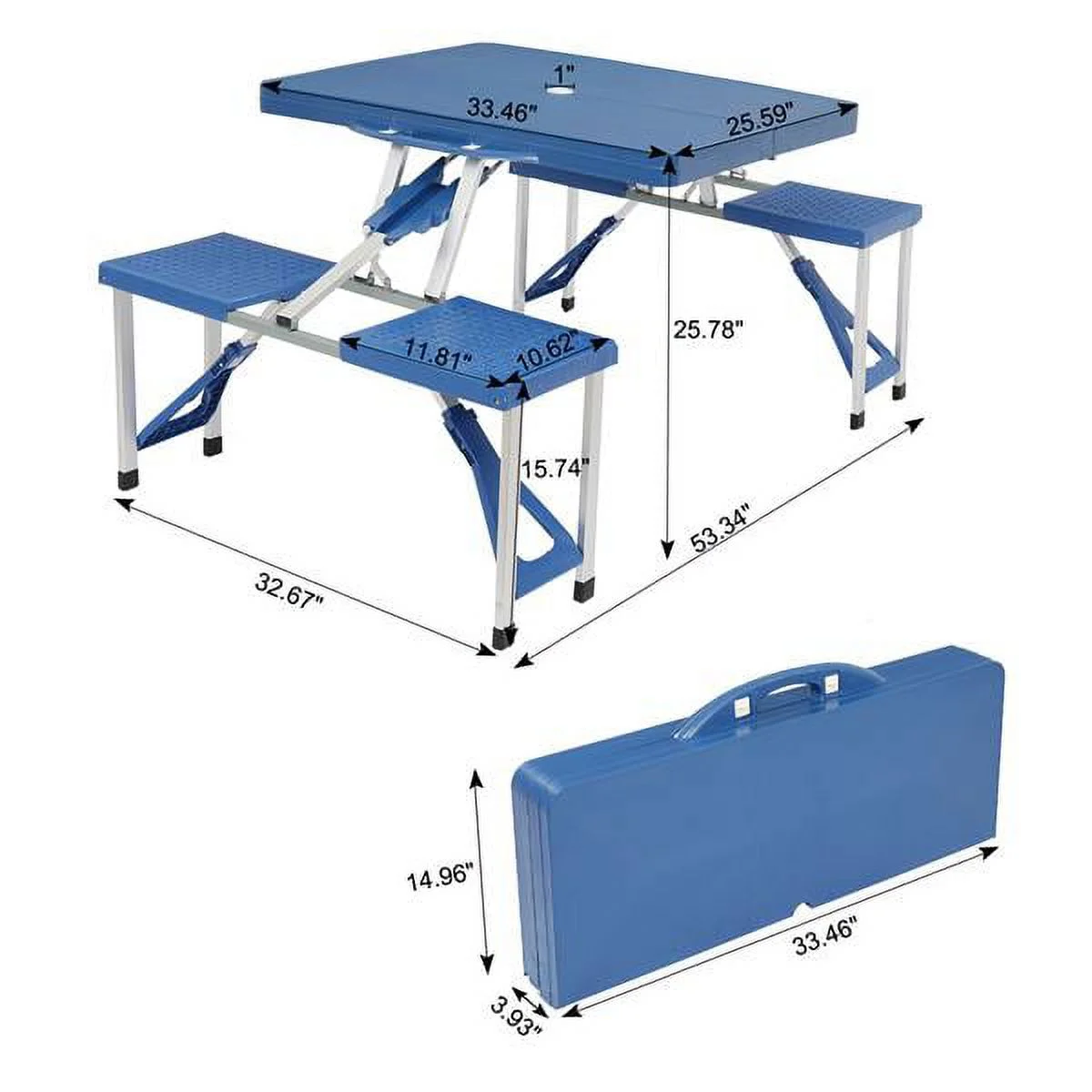 Siamese Folding Tables and Chairs-Plastic PS Thickening