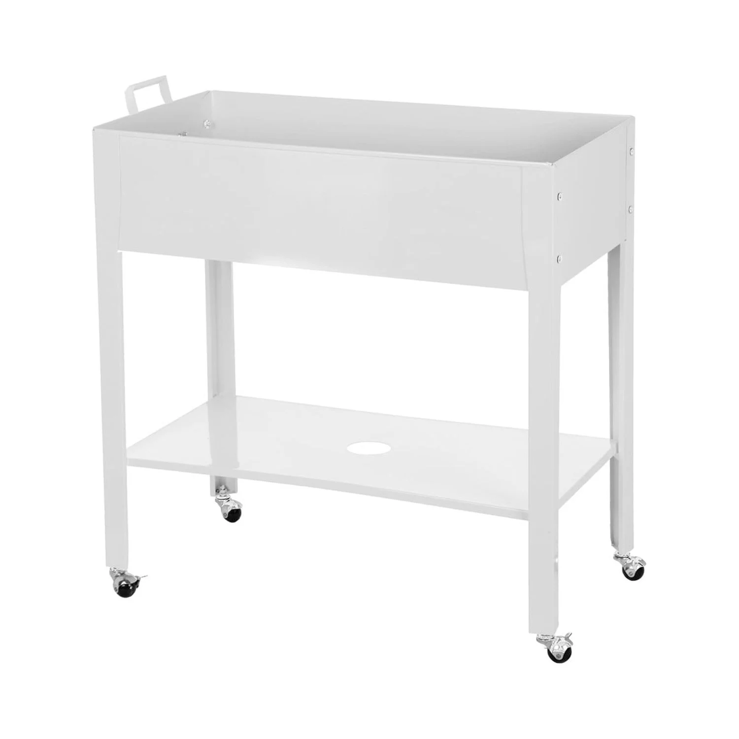 Metal Grow Table with Handle White