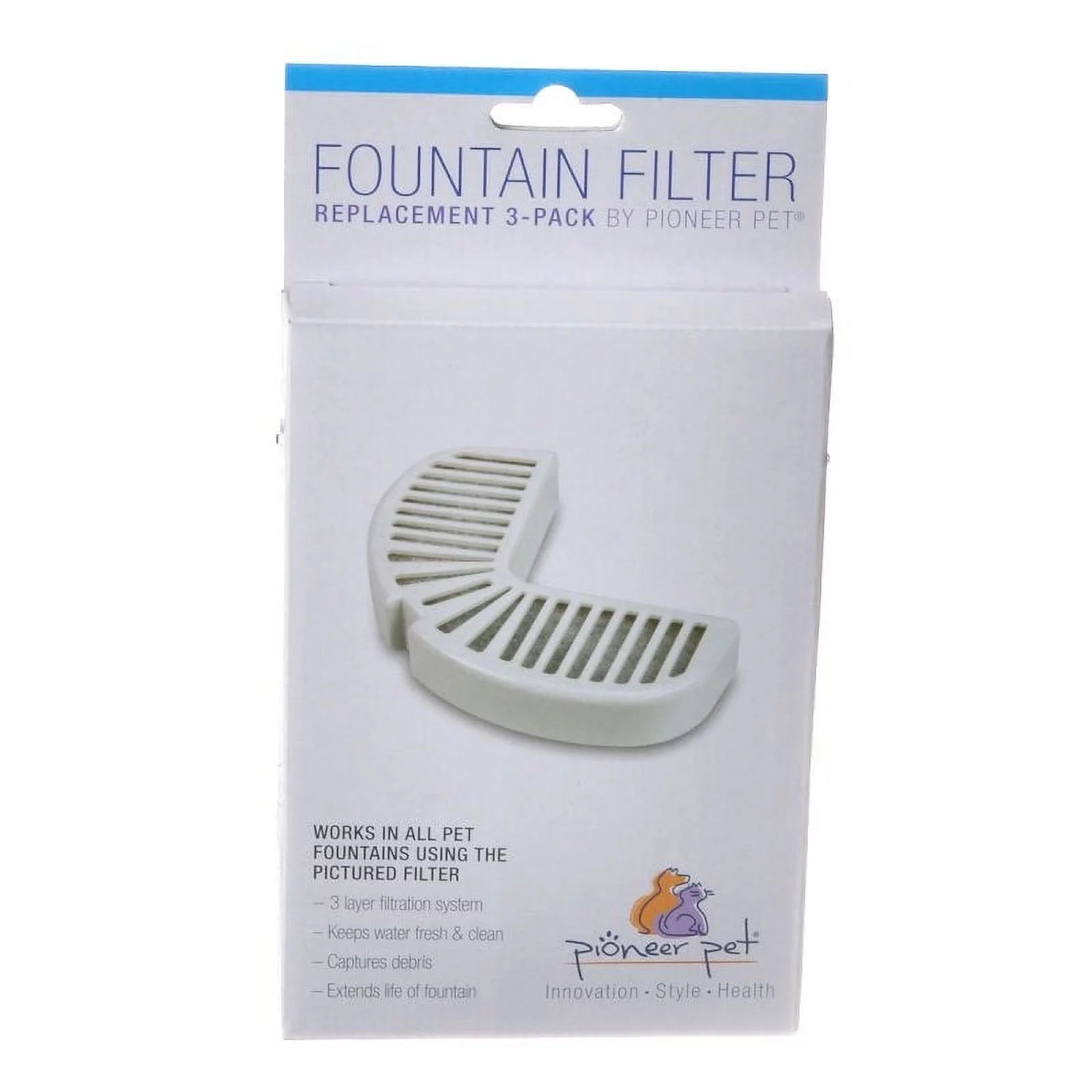 [Pack of 3] Pioneer Pet Replacement Filters for Stainless Steel and Ceramic Fountains 3 count