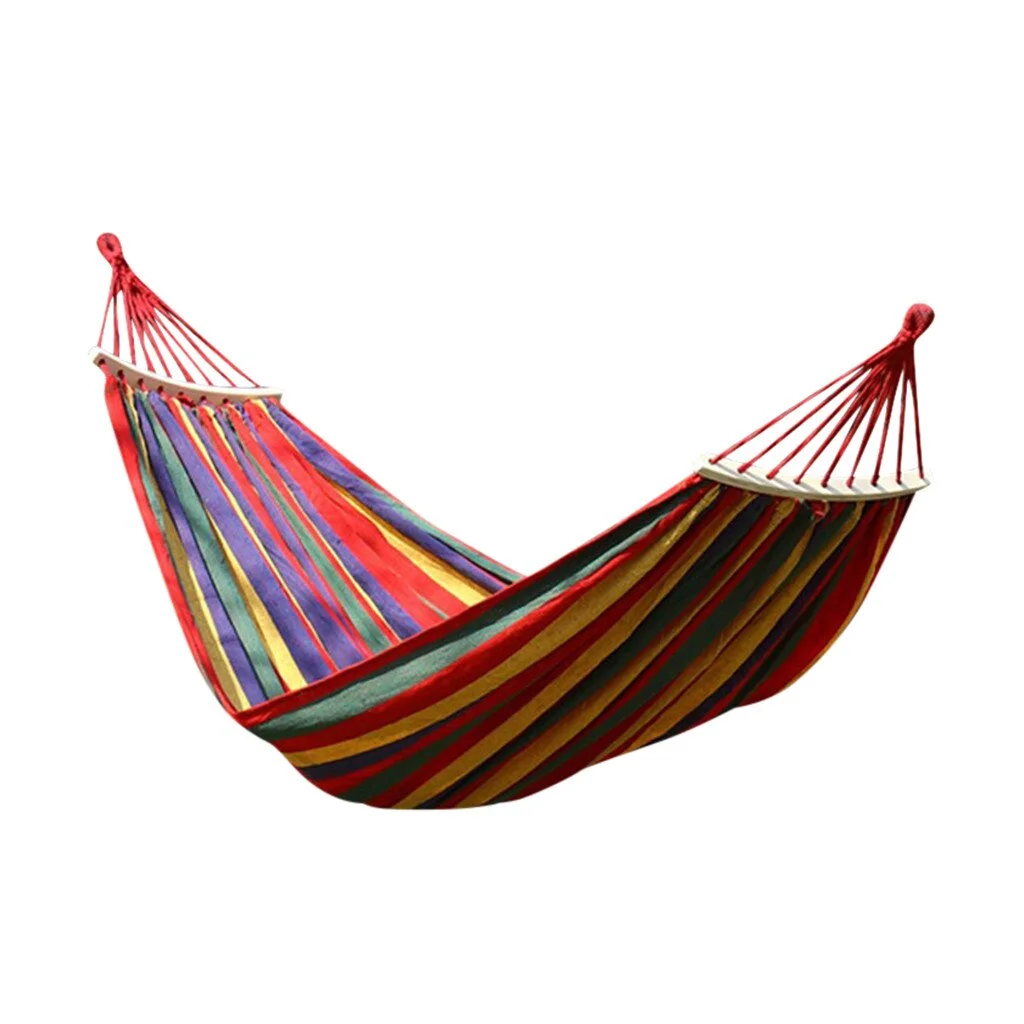 Stool Large Durability Hammocks Striped Comfort Chair Hanging 260X150CM Chair Yard Patio Outdoor Foldable Chairs Set
