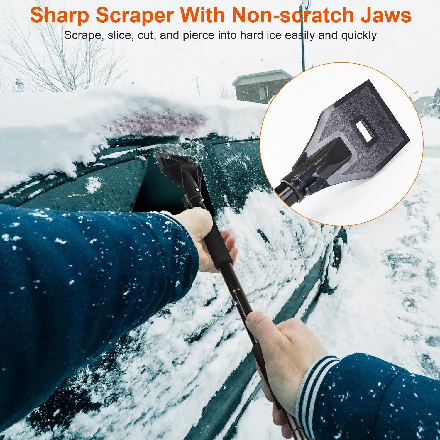 3 In 1 Snow Shovel Kit Brush Ice Scraper Design Snow Removal Collapsible Brush