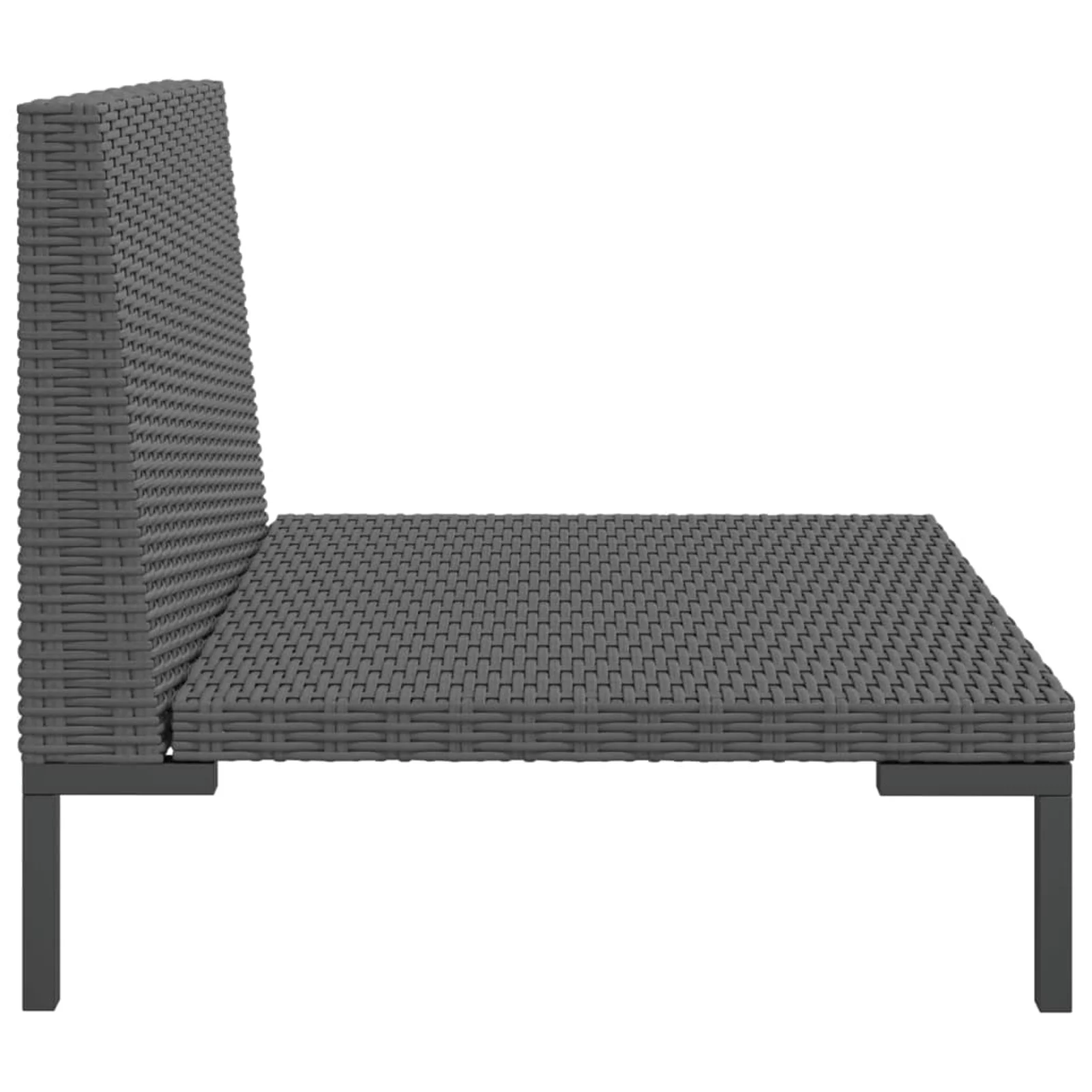 Walmeck Patio Sofa with Cushions Half Round Poly Rattan