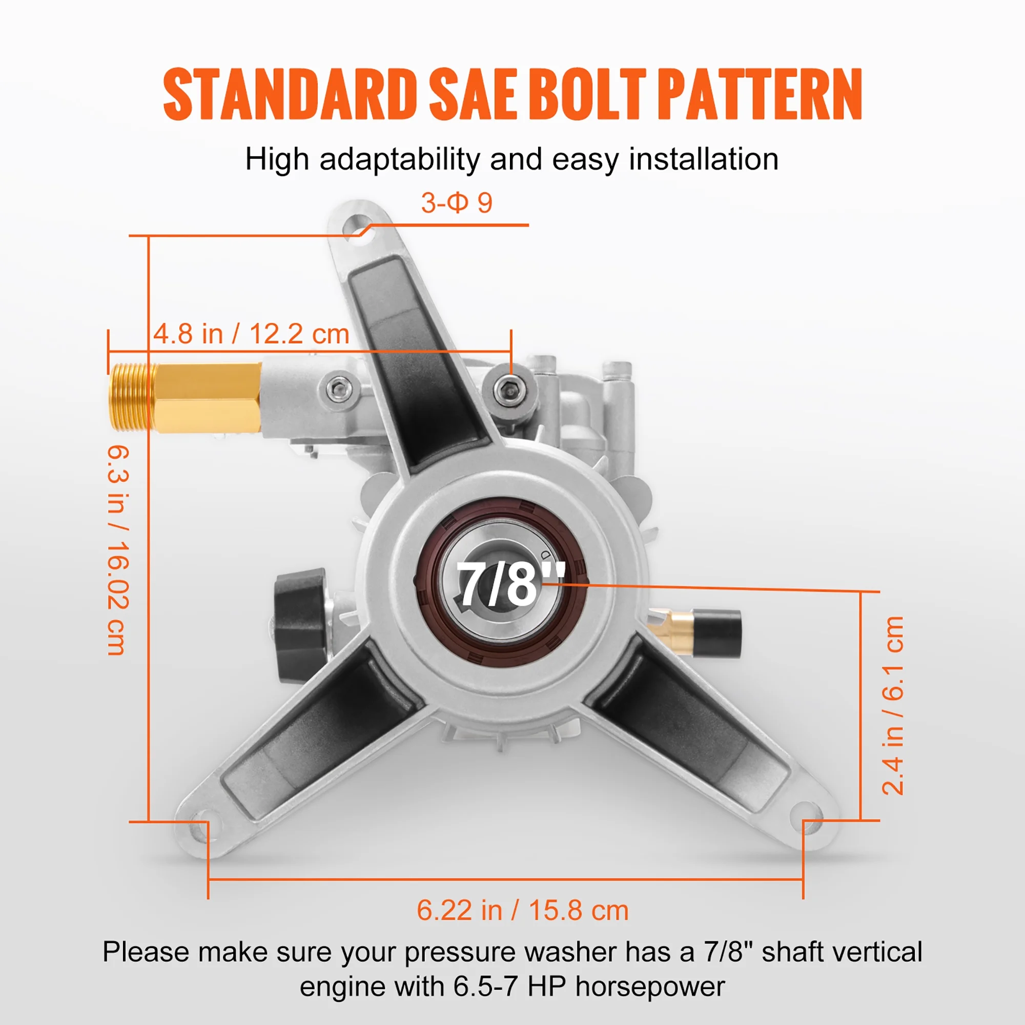 SKYSHALO Power Washer Pump Pressure Washer Pump 7/8