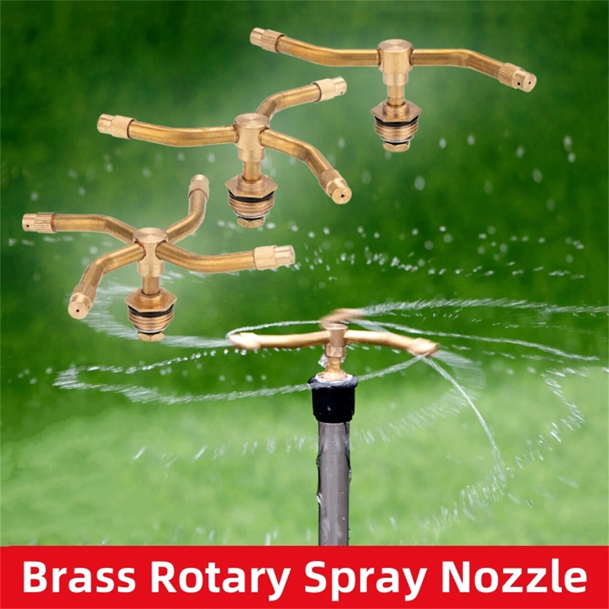 2/3/4 Arm 360° Automatic Rotating Irrigation Lawn Sprinkler Head Spray Nozzles