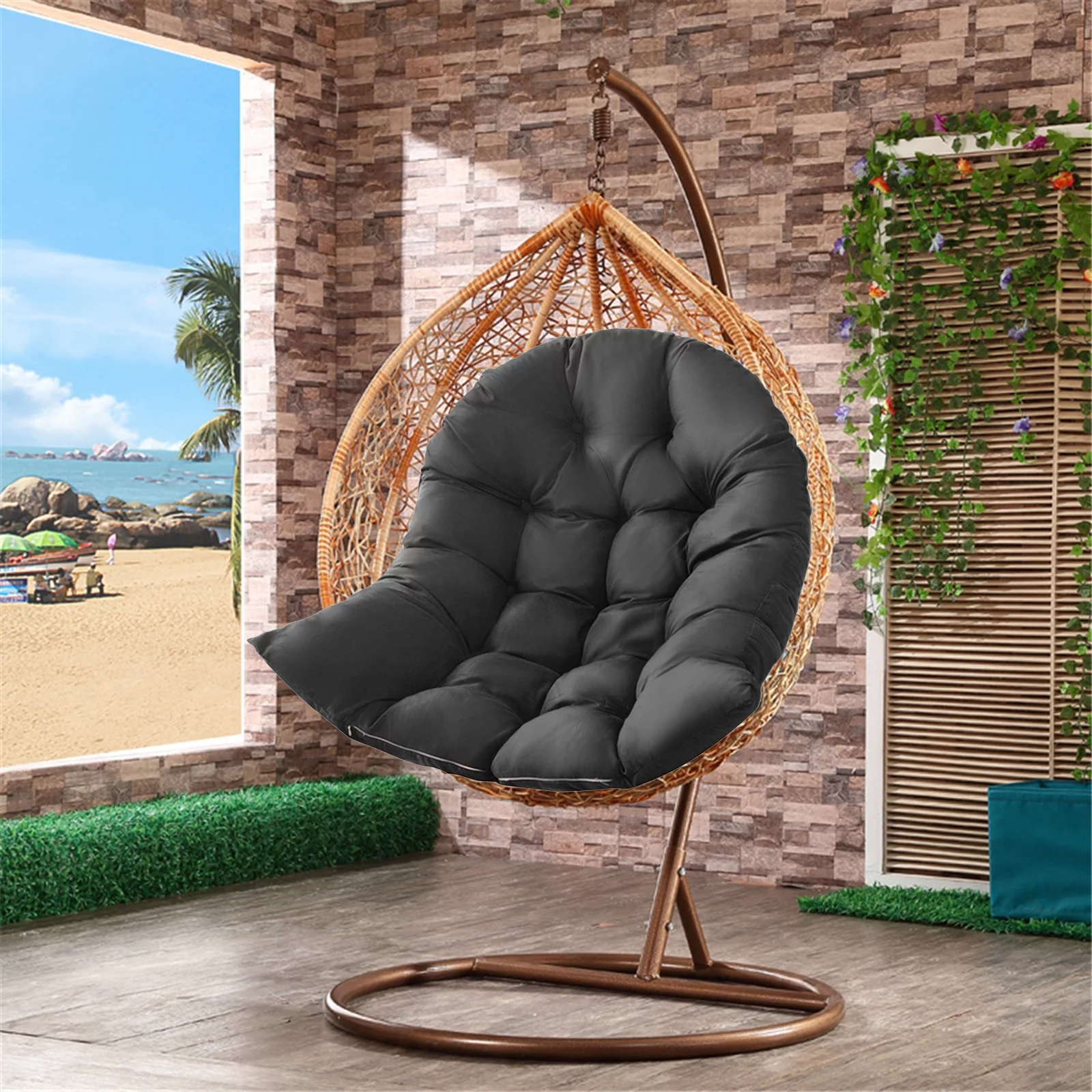 Seat Cushion Swing Cushions Hanging Swing Chair Office Chair Removable. Black