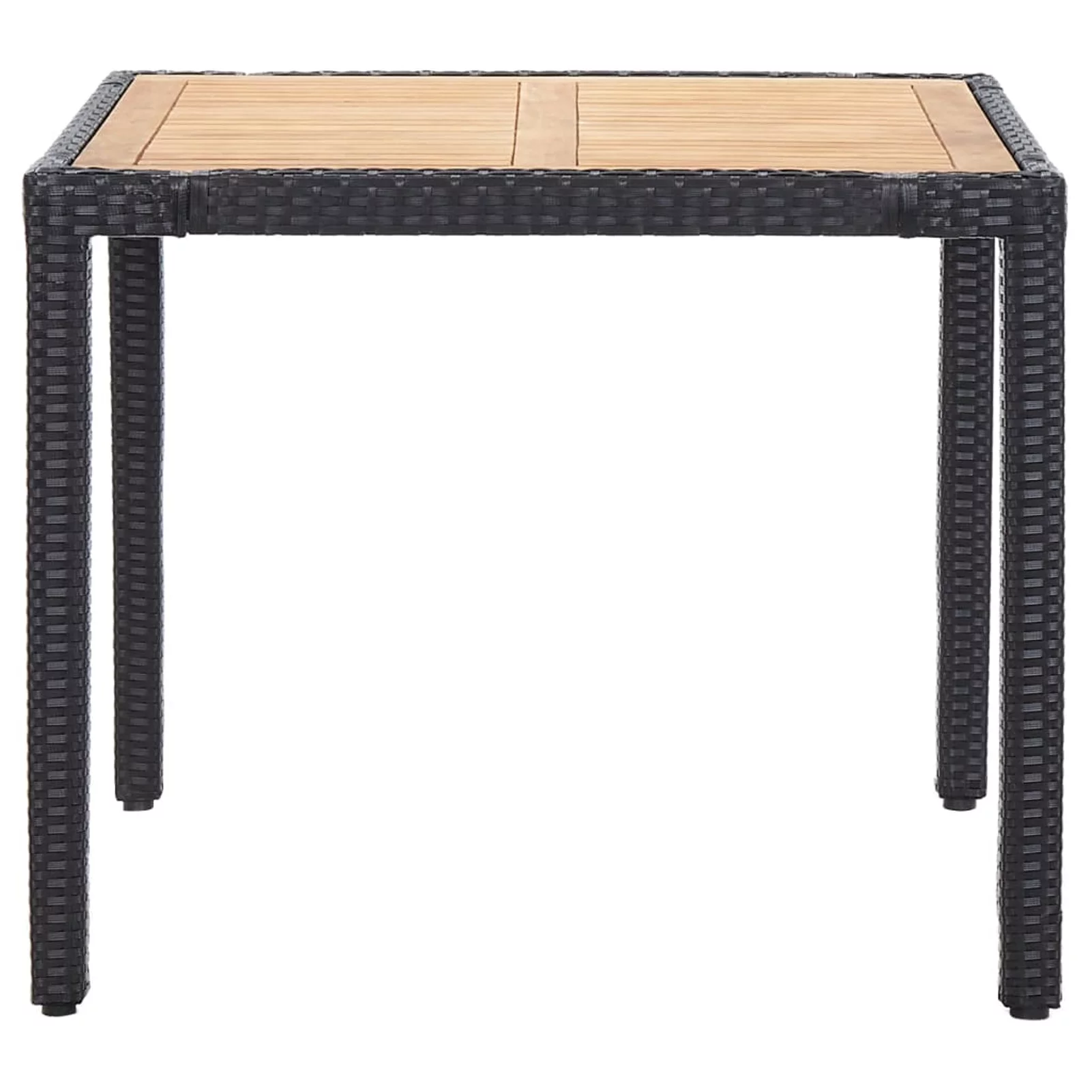 ametoys 5 Piece Patio Dining Set with Cushions Poly Rattan Black