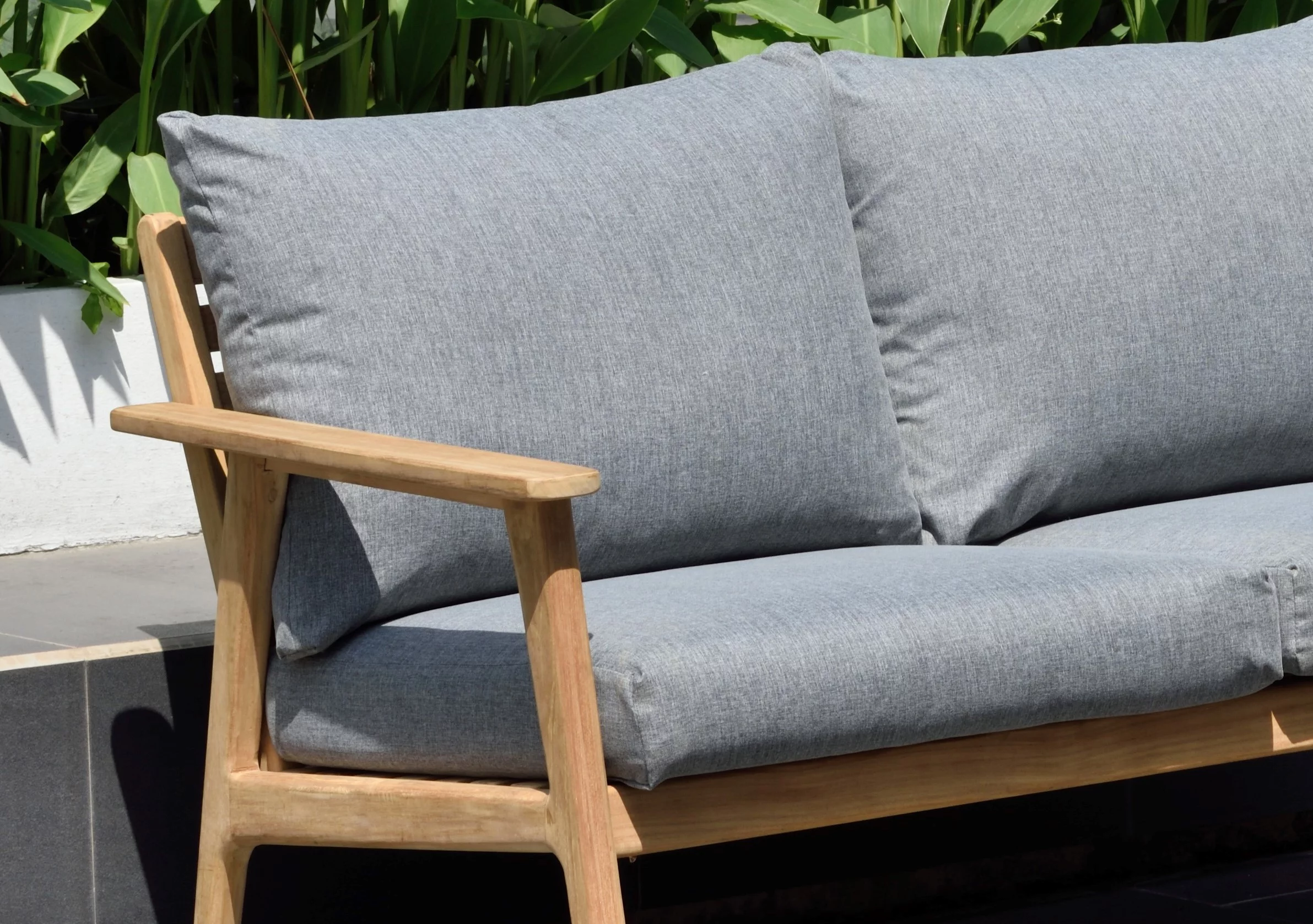 Amazonia Bartell Teak Patio Sofa whit Olefin Cushion