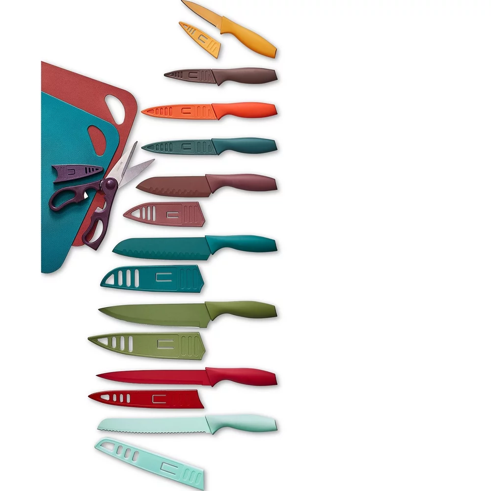 Tools of the Trade 22 Piece Cutlery Set with Knives, Shears, Sheaths, and Cutting Mats