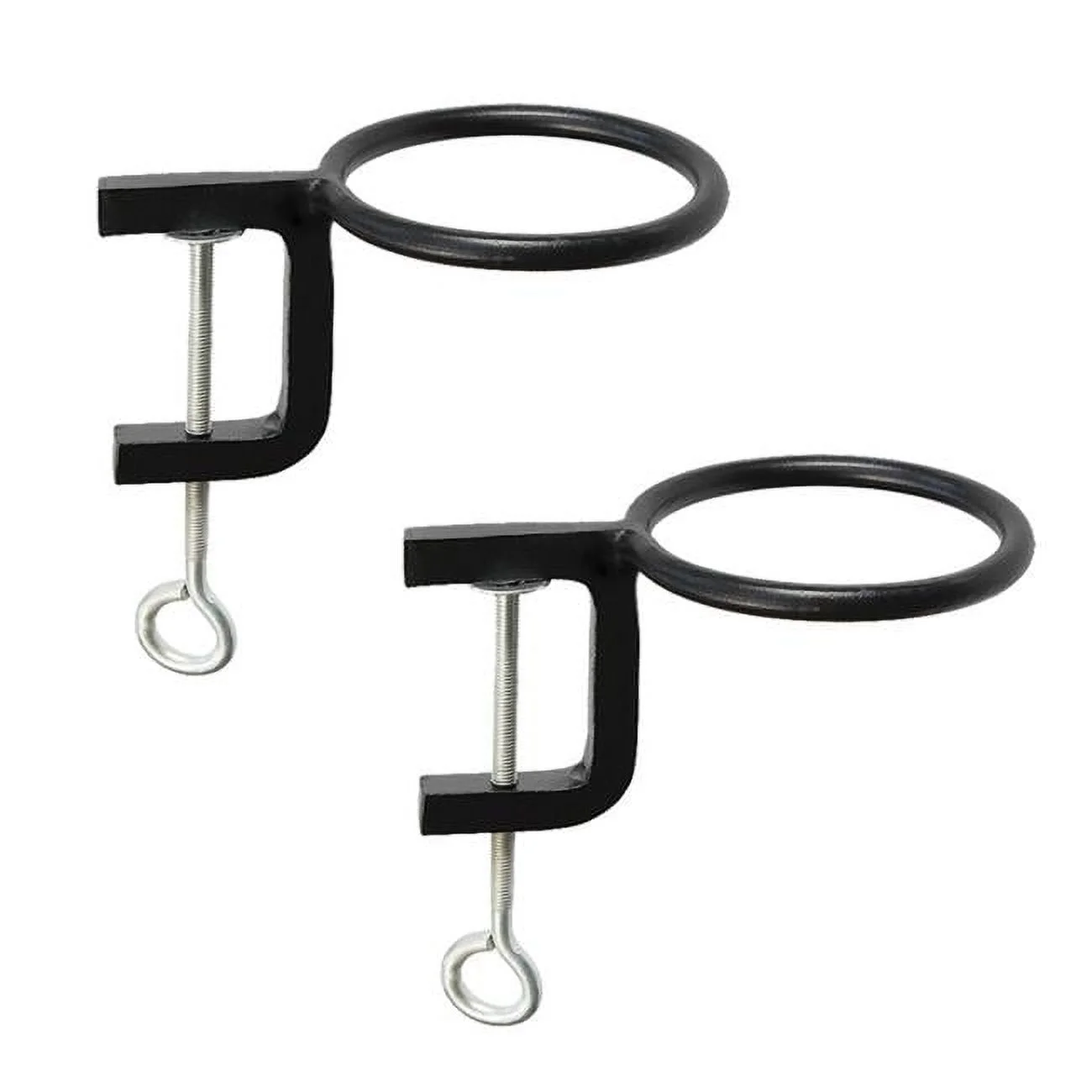 4 in. Clamp-on Flower Pot Ring, Black - Pack of 2