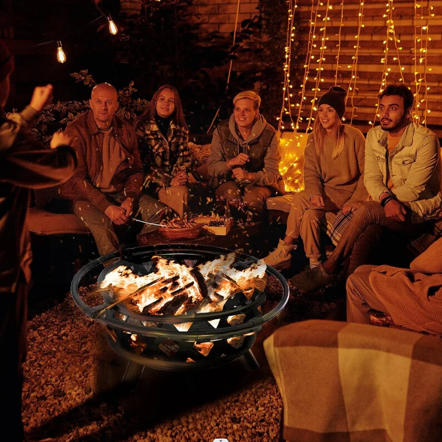 Amopatio Fire Pit with Mat & Cover, 30 