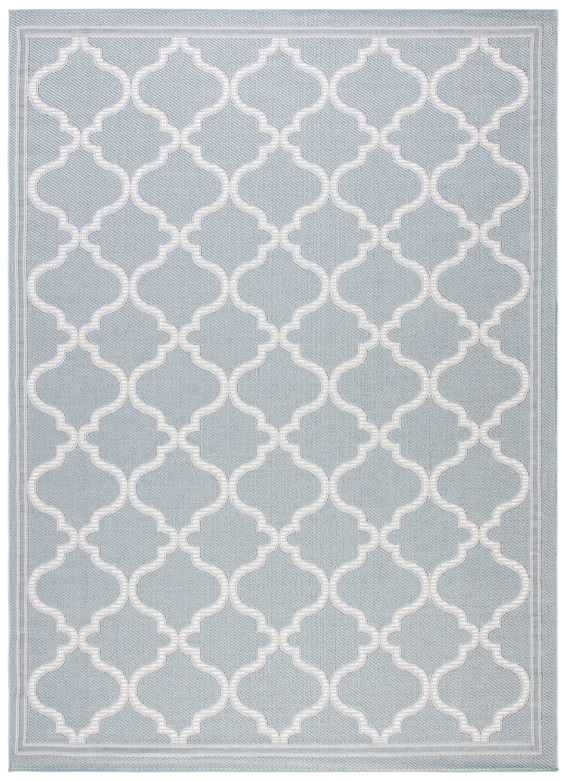 SAFAVIEH Martha Stewart Ashen Indoor Geometric Indoor/Outdoor Area Rug, Aqua/Cream, 9' x 12'