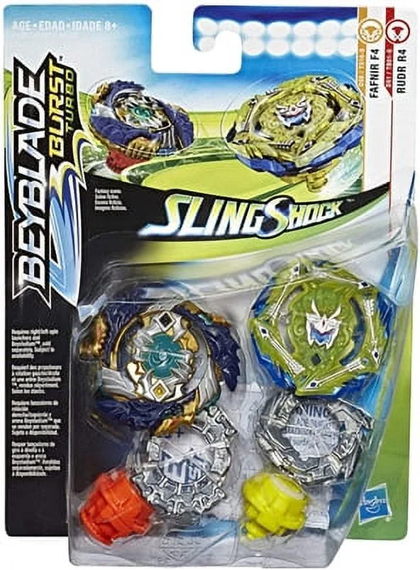 Hasbro Beyblade Burst Turbo Slingshock Pack Fafnir F4 and Rudr R4