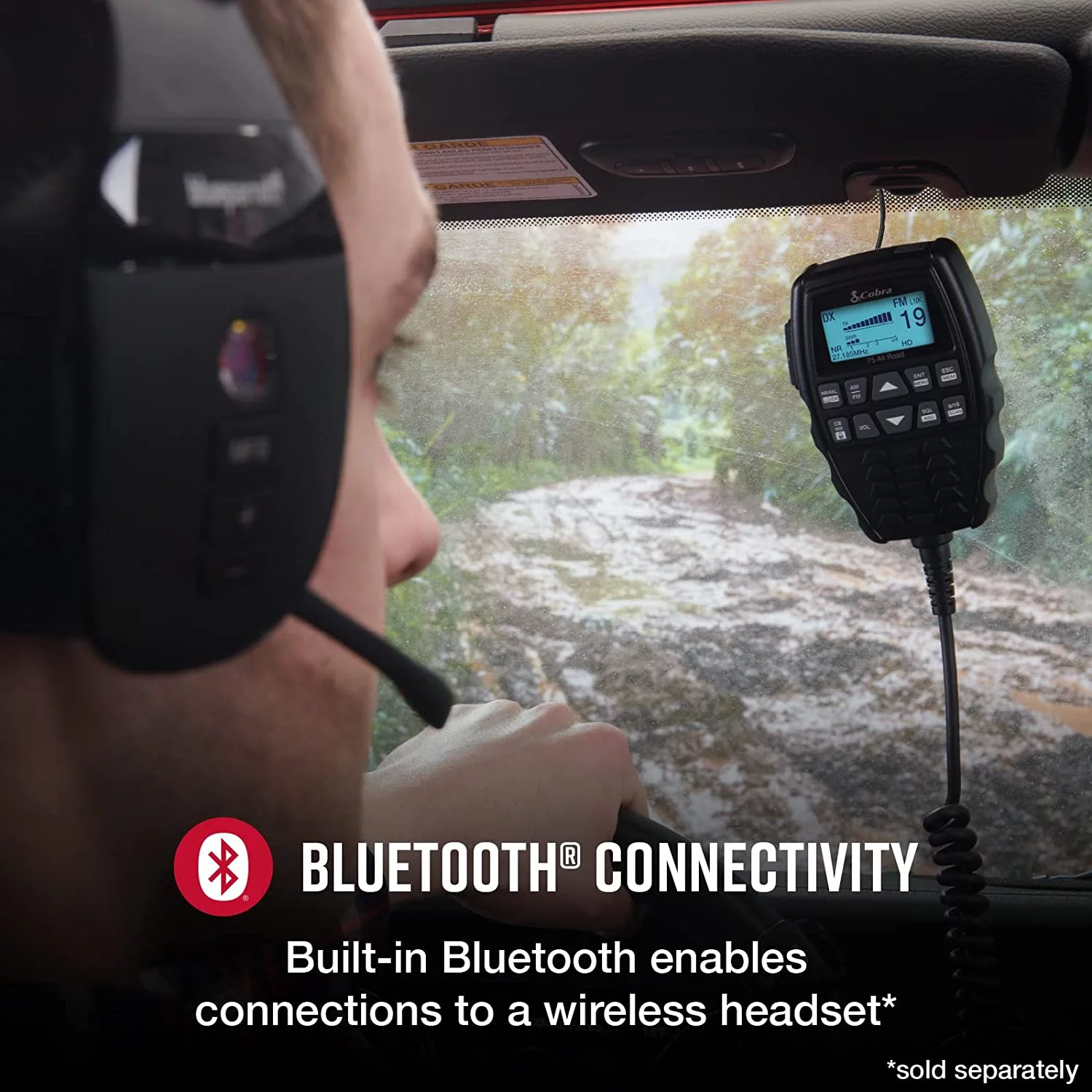 Cobra 75 All Road Wireless AM/FM CB Radio with Digital Noise Cancellation & Bluetooth (CCBR75AR01)