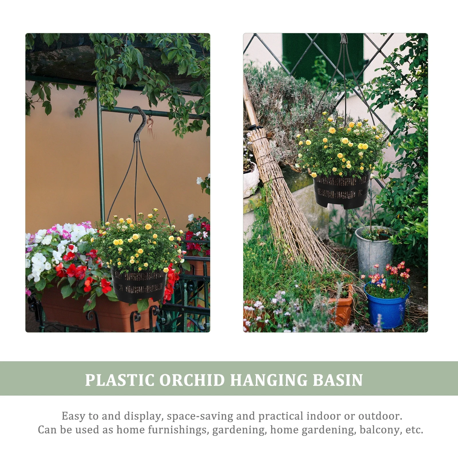 Hanging Basin Delicate Plant Pot Wall Mounted Flower Orchids Pots for Plants Indoor Container Plastic Baby 5 Sets