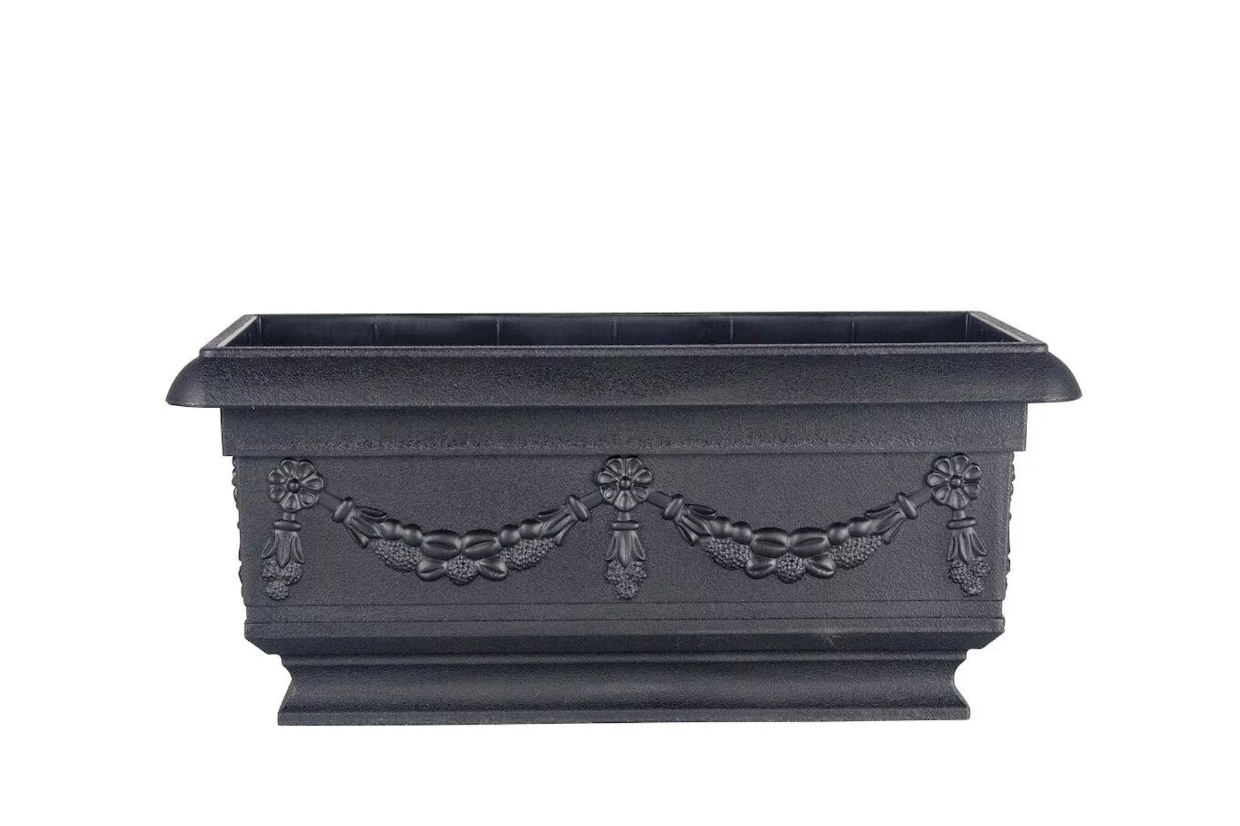 Black Rectangular Pedestal Planter
