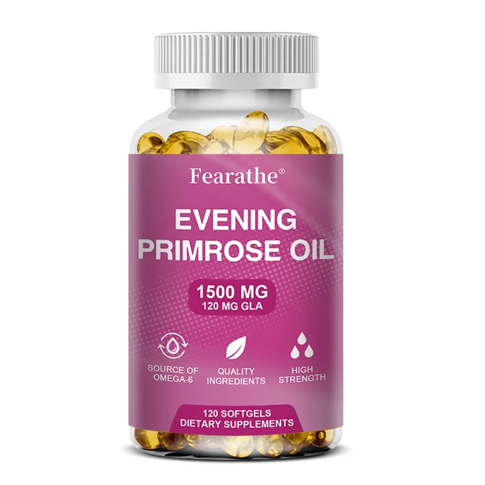 Evening Primrose Oil 1500mg, 30/60/120 Capsules Promotes Women's Health - Cold Pressed, Non-GMO, Gluten Free