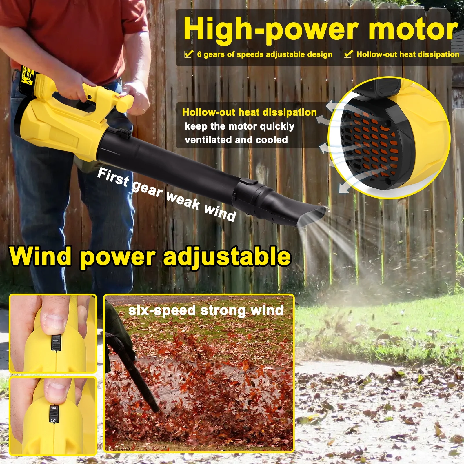 Blower,Blower 6-speed Adjustable Air Blower 6-speed Blower Wind Air Removal Fan Snow Fan Snow Cleaner Buzhi 6-speed Adjustable Removal Battery Blower Adjustable Removal Fan Mewmewcat
