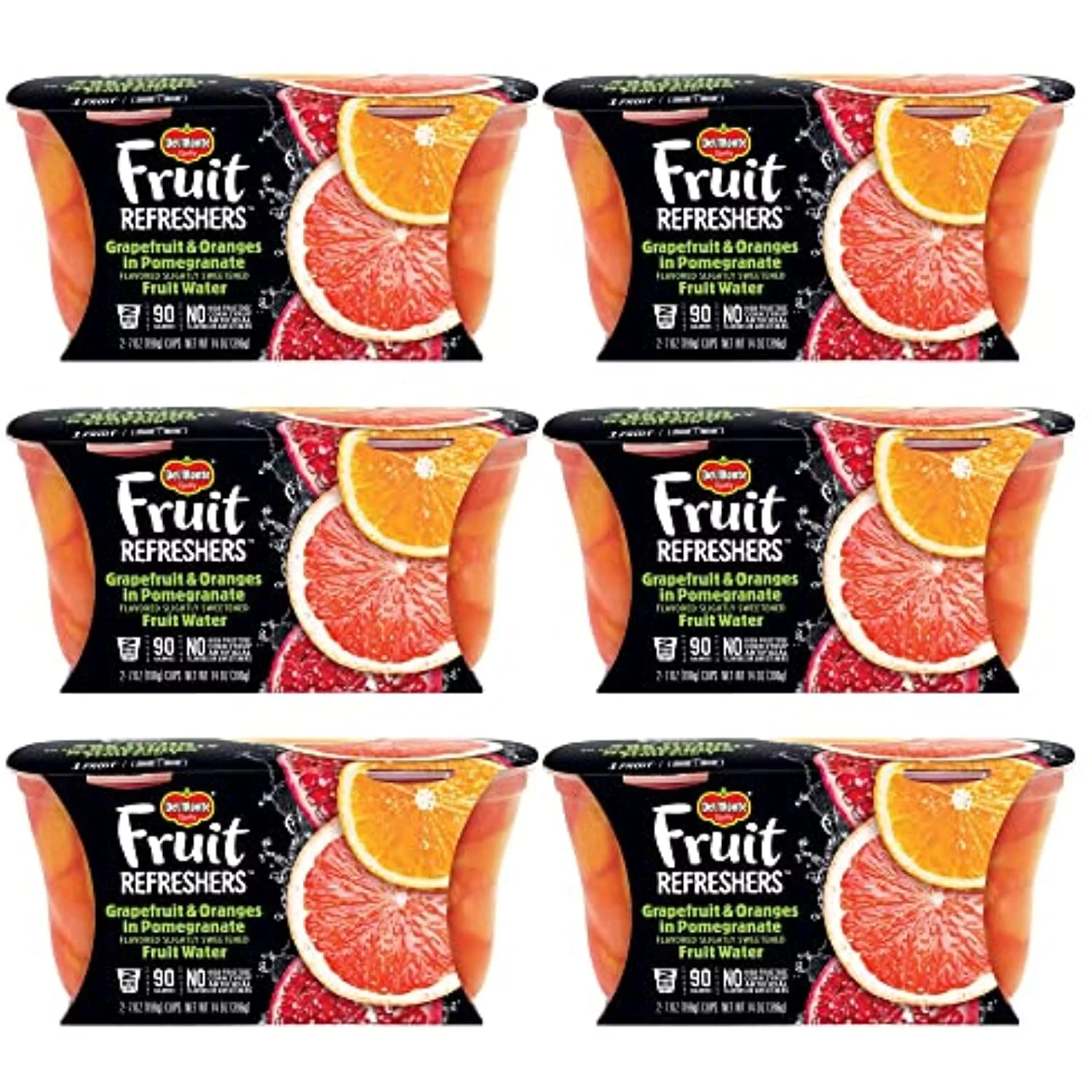 Del Monte Fruit Refreshers Grapefruit And Oranges Fruit Cup Snacks In Pomegranate-Flavored Sweetened Water, 12 Pack, 7 Oz